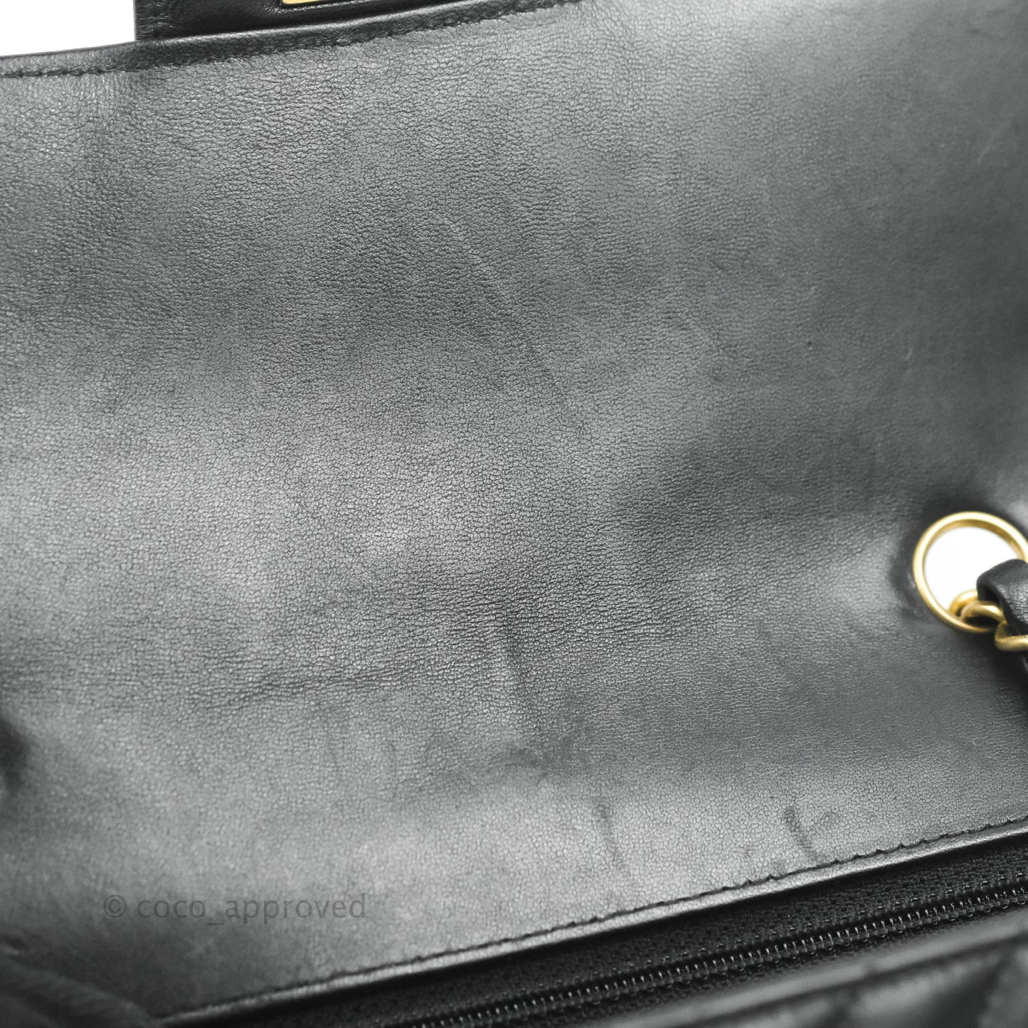 Chanel Chevron Mini Rectangular Flap Black Lambskin Aged Gold Hardware