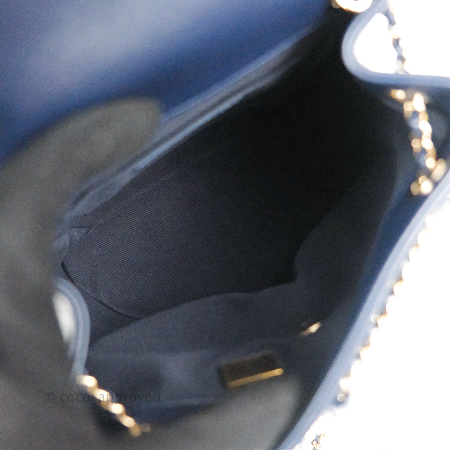 Chanel Duma Backpack Medium Navy Calfskin Gold Hardware 23P