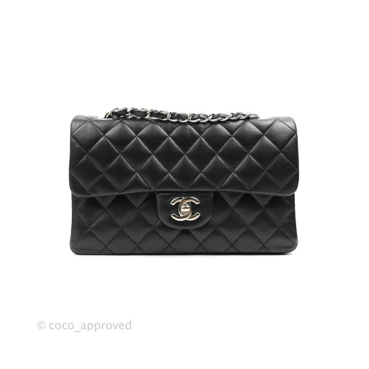 Chanel Small Classic Quilted Flap Black Lambskin Silver Hardware