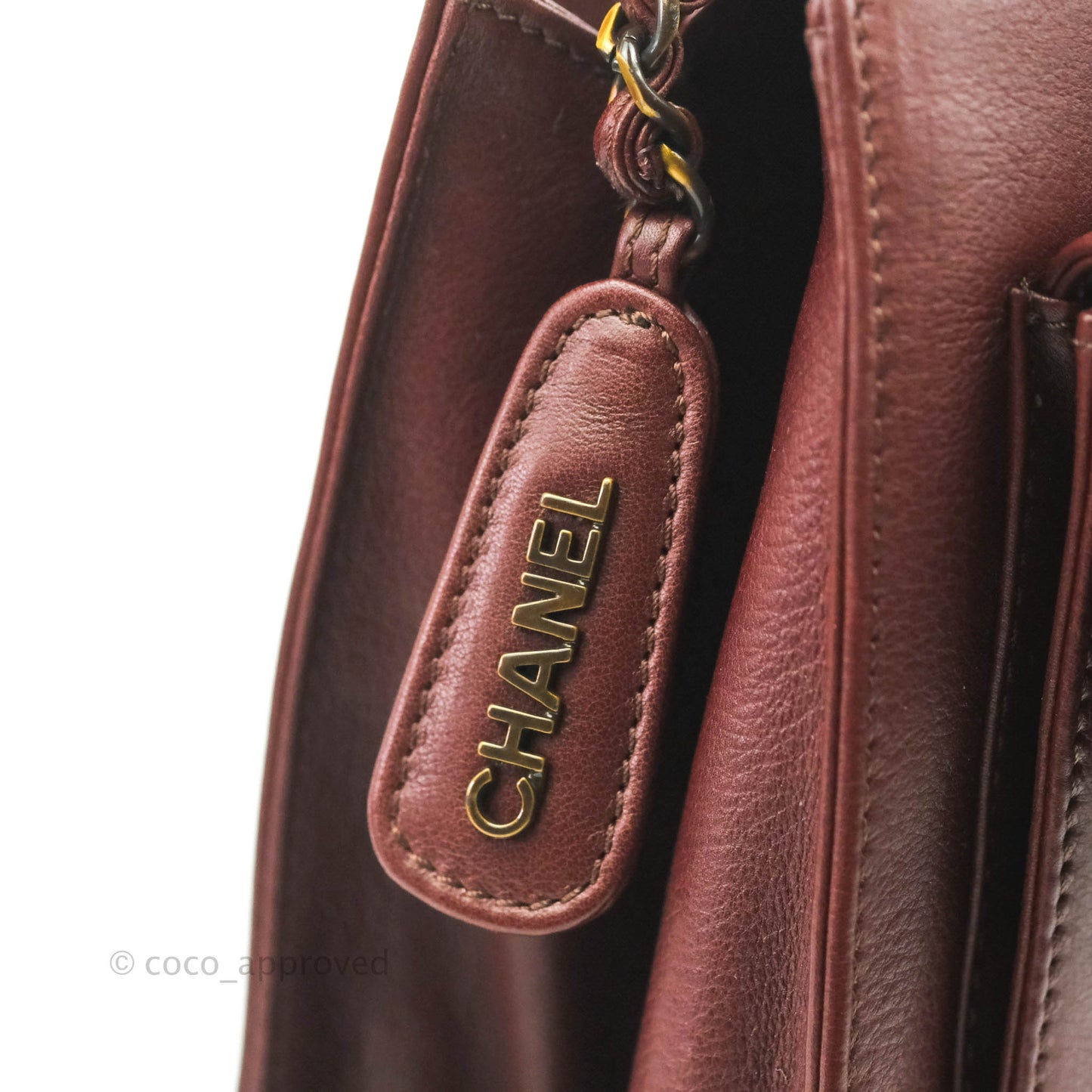 Chanel Vintage Burgundy Calfskin Tote Bag