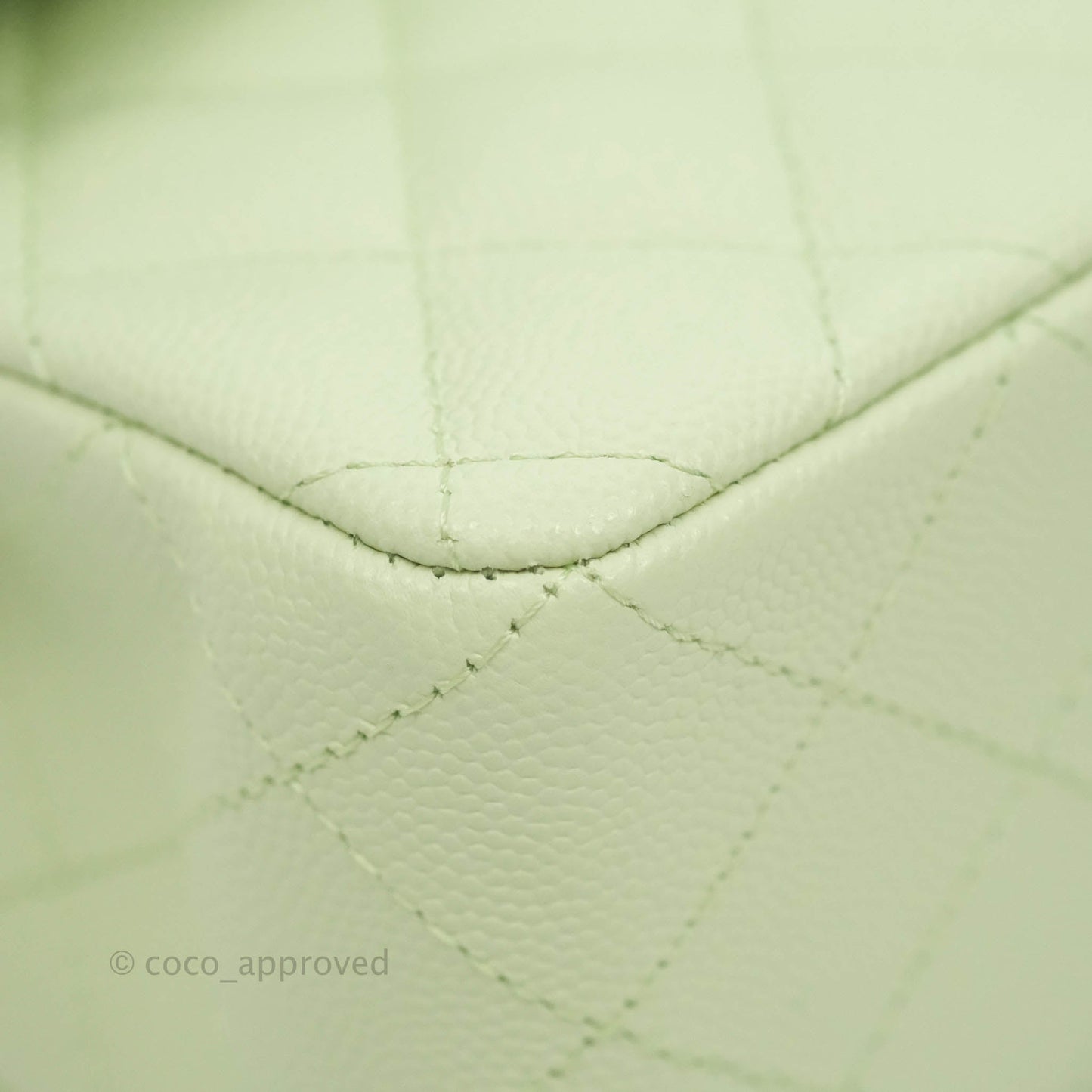 Chanel Small Quilted Classic Flap Mint Green Caviar Gold Hardware 22C