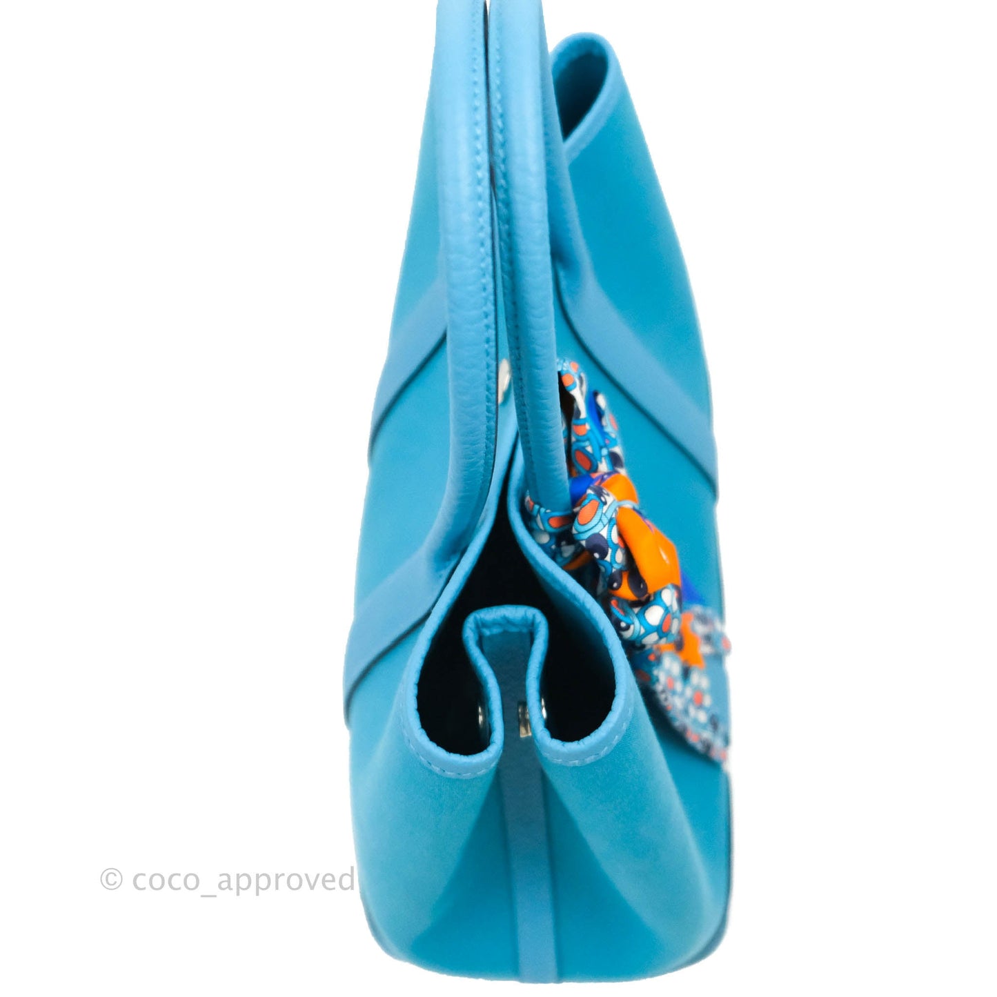 Hermès Garden Party 30 Canvas Bleu De Nord with Twilly