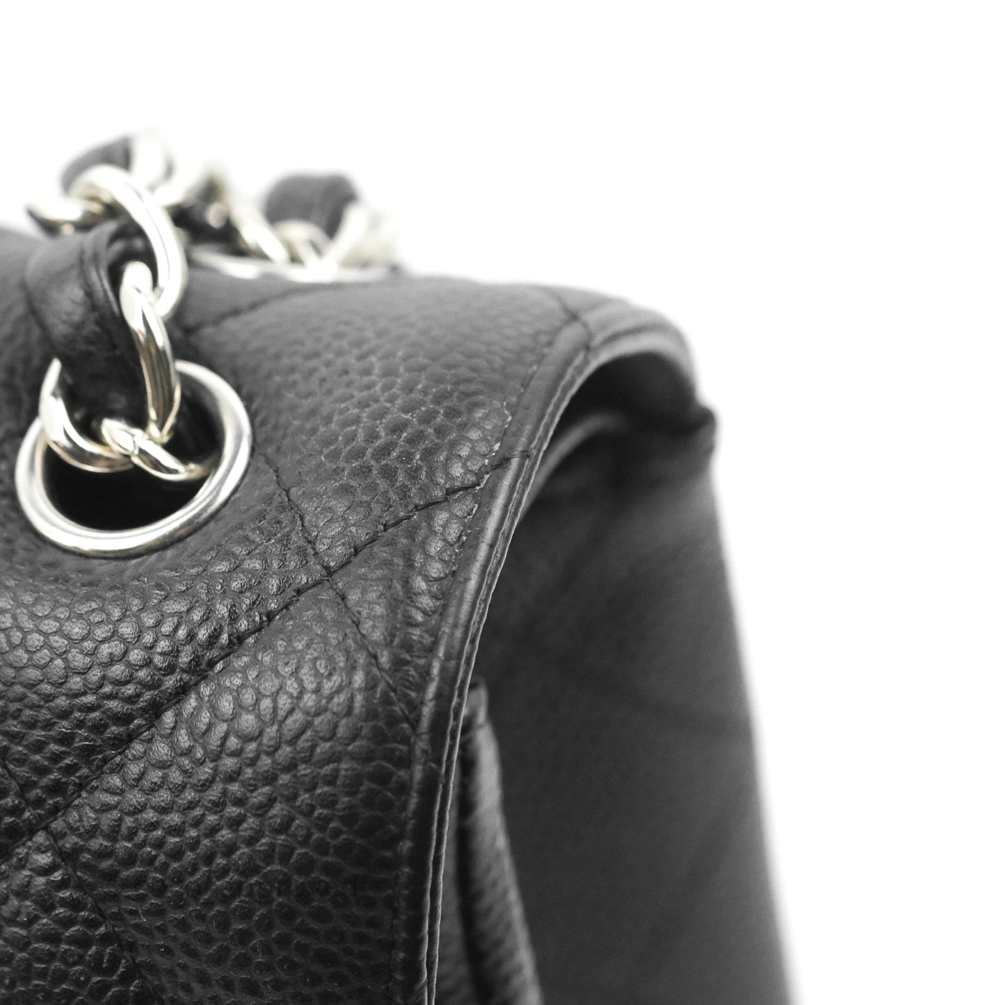 Chanel Jumbo Double Flap Black Caviar Silver Hardware⁣⁣