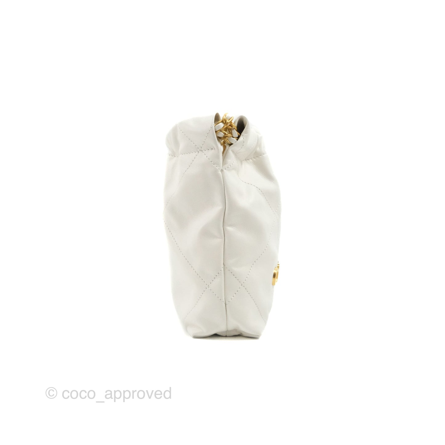Chanel 22 Mini Bag White Crumpled Calfskin