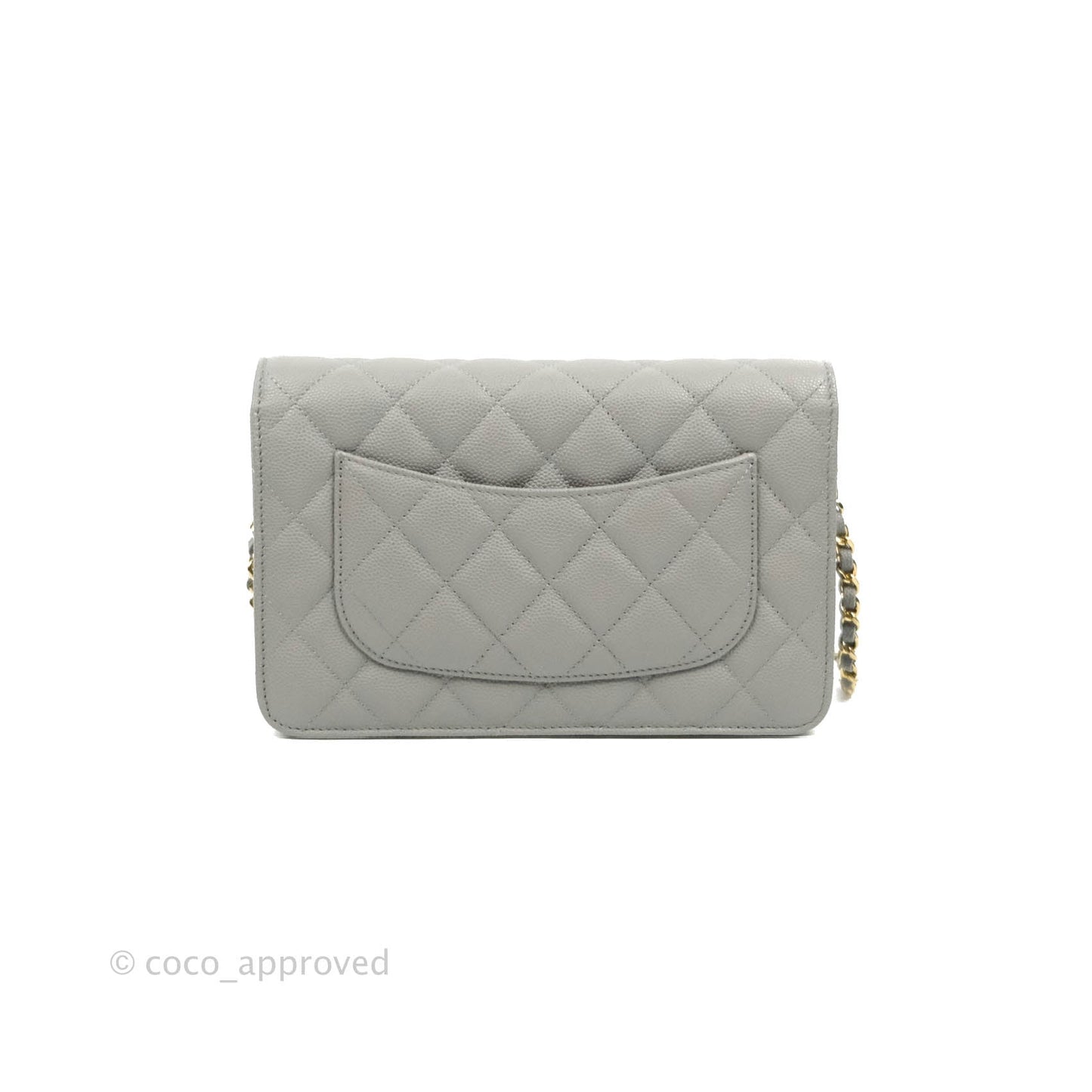 Chanel Wallet On Chain WOC Caviar Grey Gold Hardware