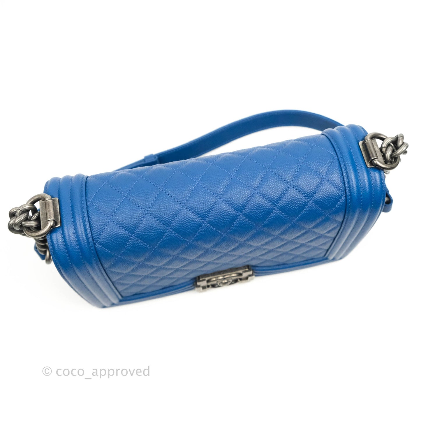 Chanel Quilted Medium Boy Blue Caviar Ruthenium Hardware