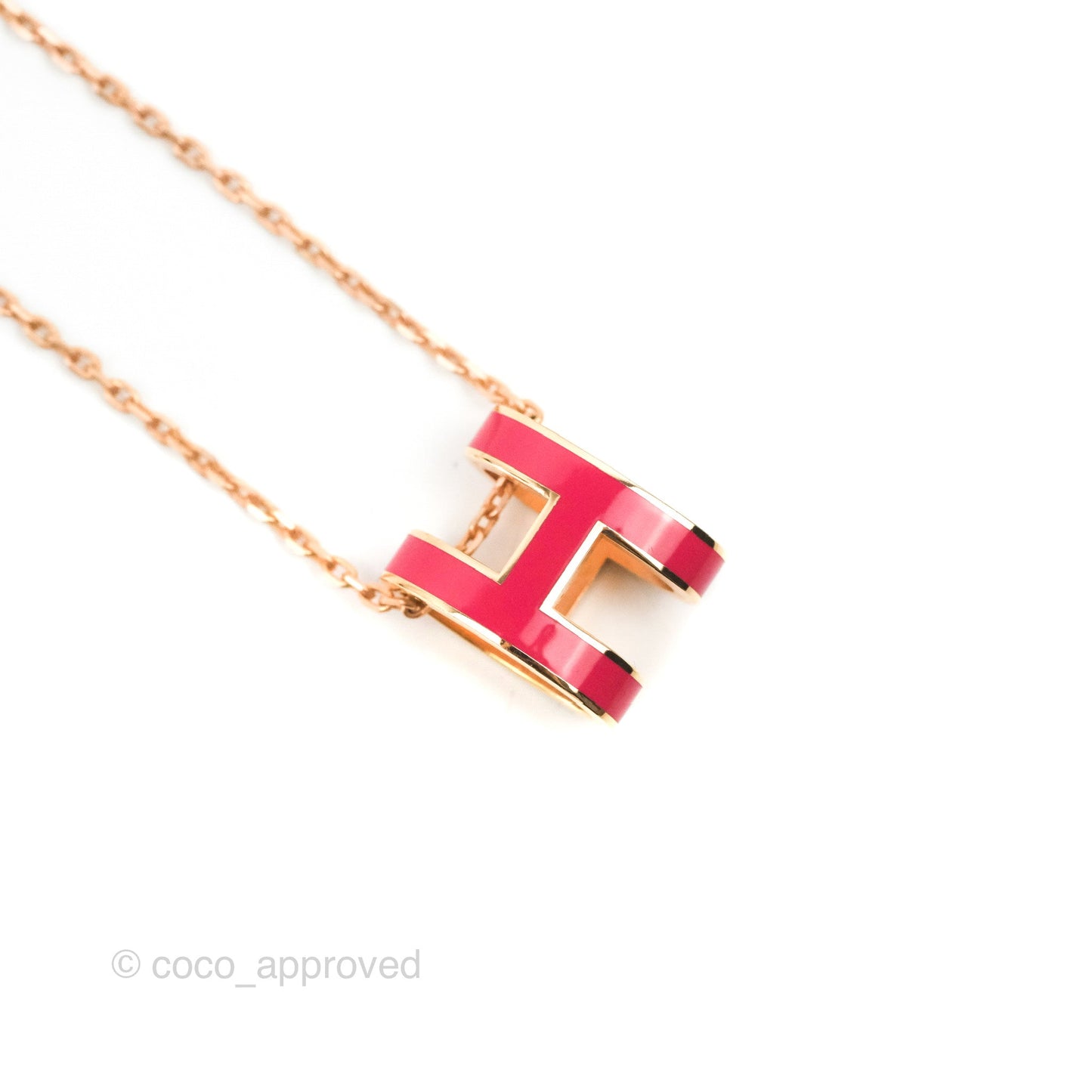 Hermès Pop H Pendant Necklace Pink Gold Hardware