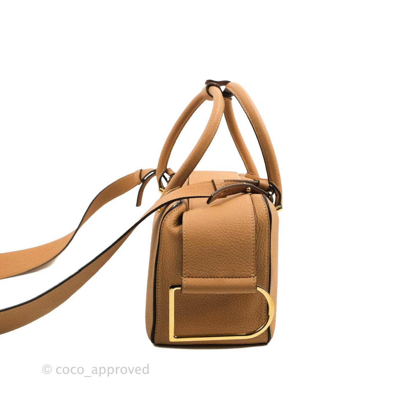 Delvaux Cool Box MM in Taurillon Soft Grained Calfskin Vegetal Ivory Gold Hardware