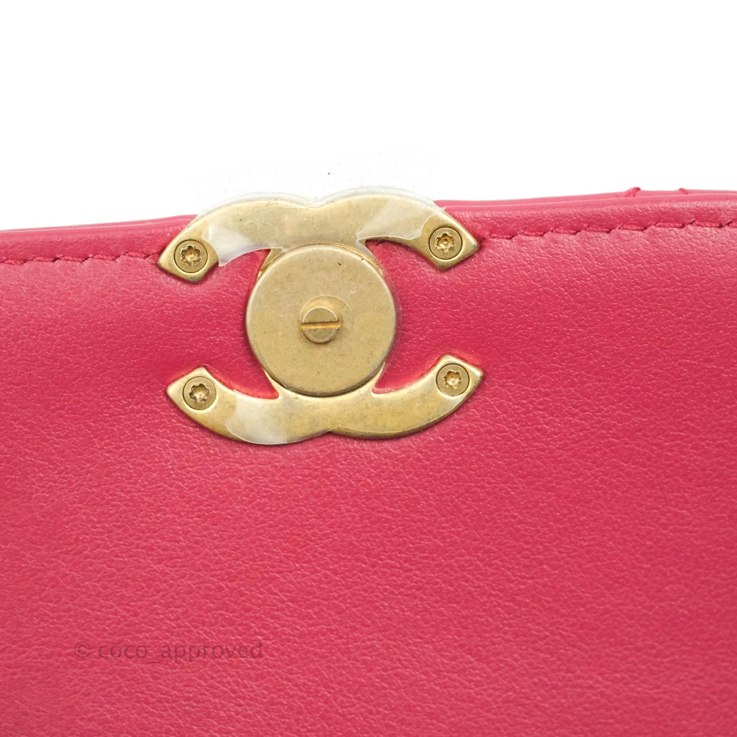 Chanel Quilted Perfect Fit Dark Pink Phone Holder Aged Gold Hardware