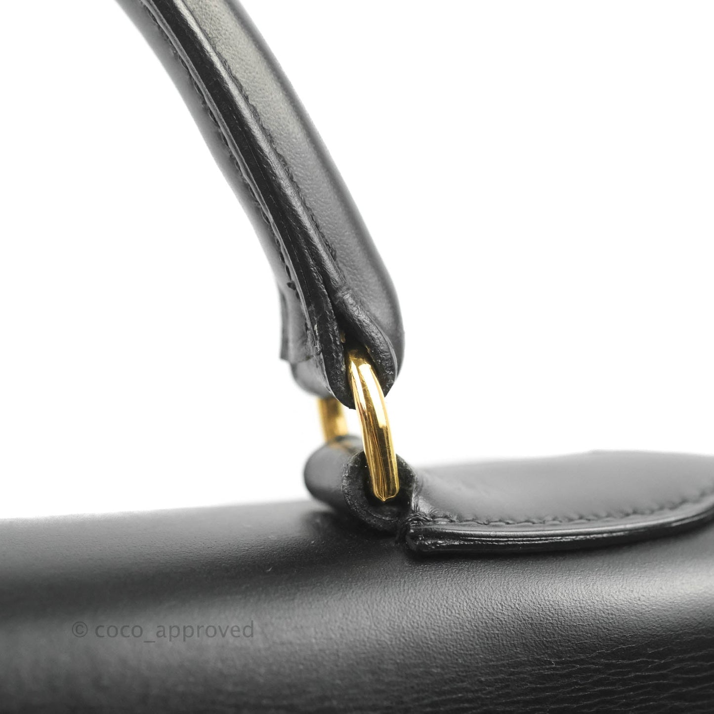 Hermès Kelly 28 Vintage Sellier Black Box Leather Gold Hardware