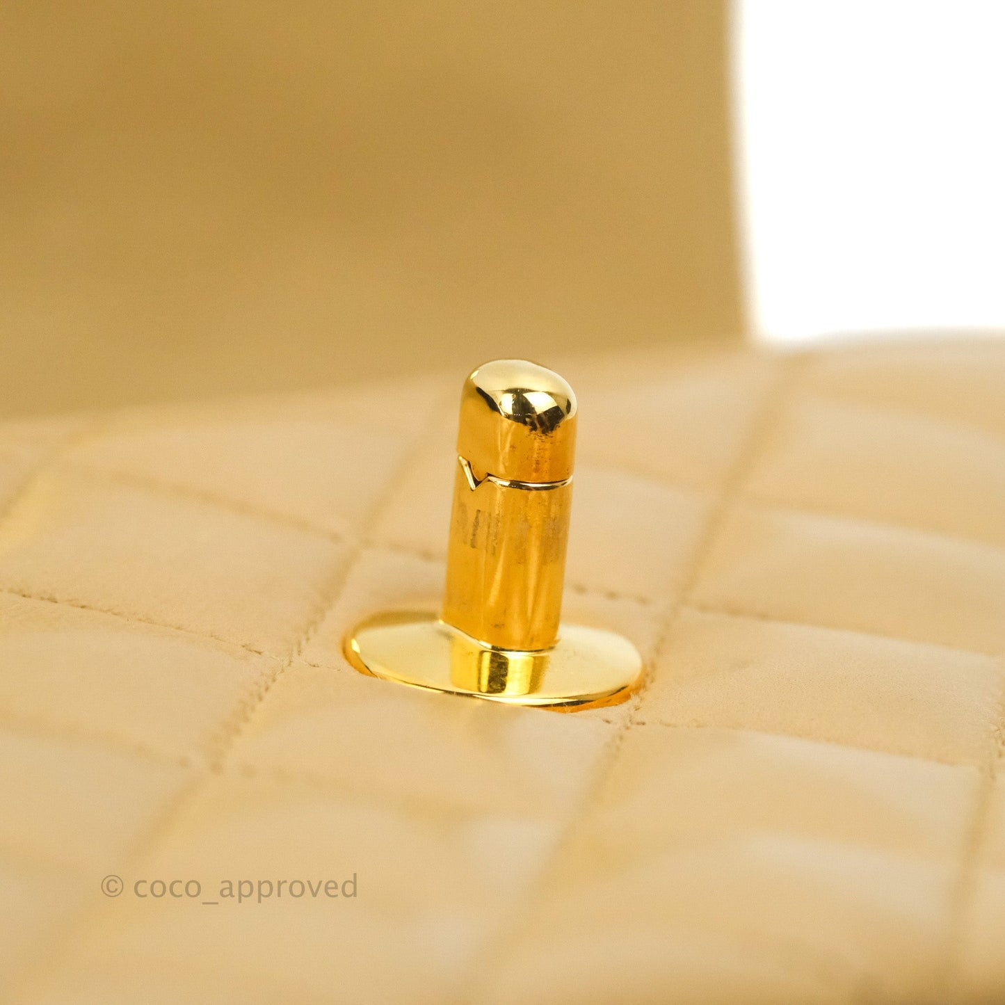 Chanel Vintage Mini Square Beige Lambskin 24K Gold Hardware