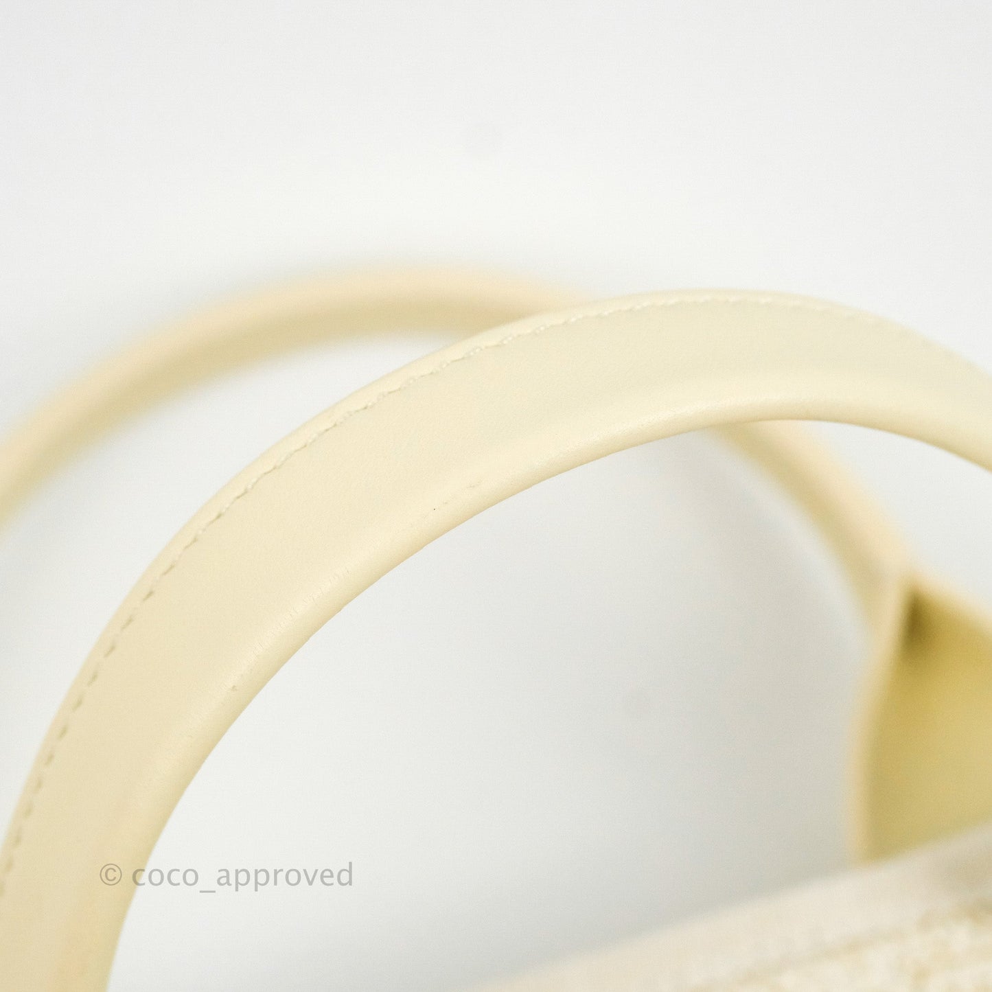 Chanel Large Deauville Ivory/Gold Canvas Gold Hardware