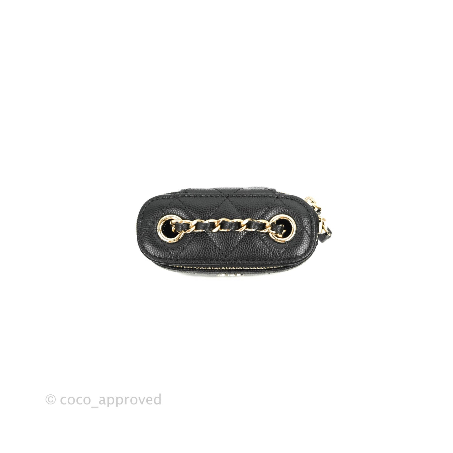 Chanel Classic Mini Vanity With Chain Black Caviar Gold Hardware
