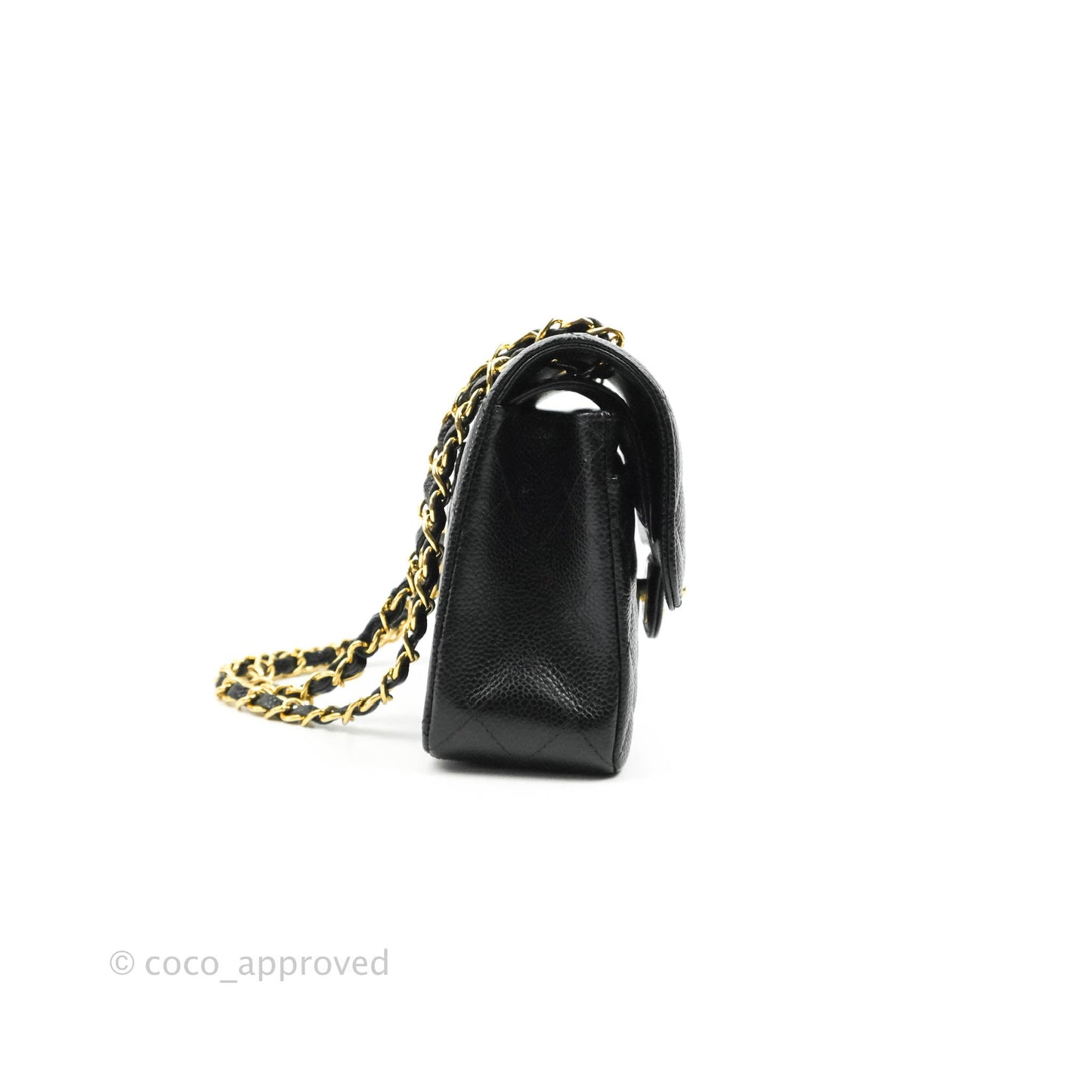 Chanel Small Classic Quilted Flap Black Caviar Gold Hardware