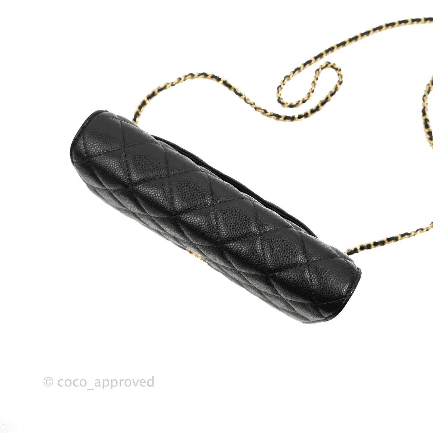 Chanel Quilted Wallet on Chain WOC CC Coco Chain Black Caviar Gold Hardware
