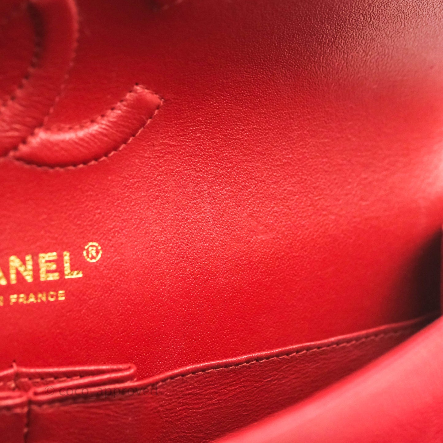 Chanel Classic M/L Medium Double Flap Red Caviar Gold Hardware