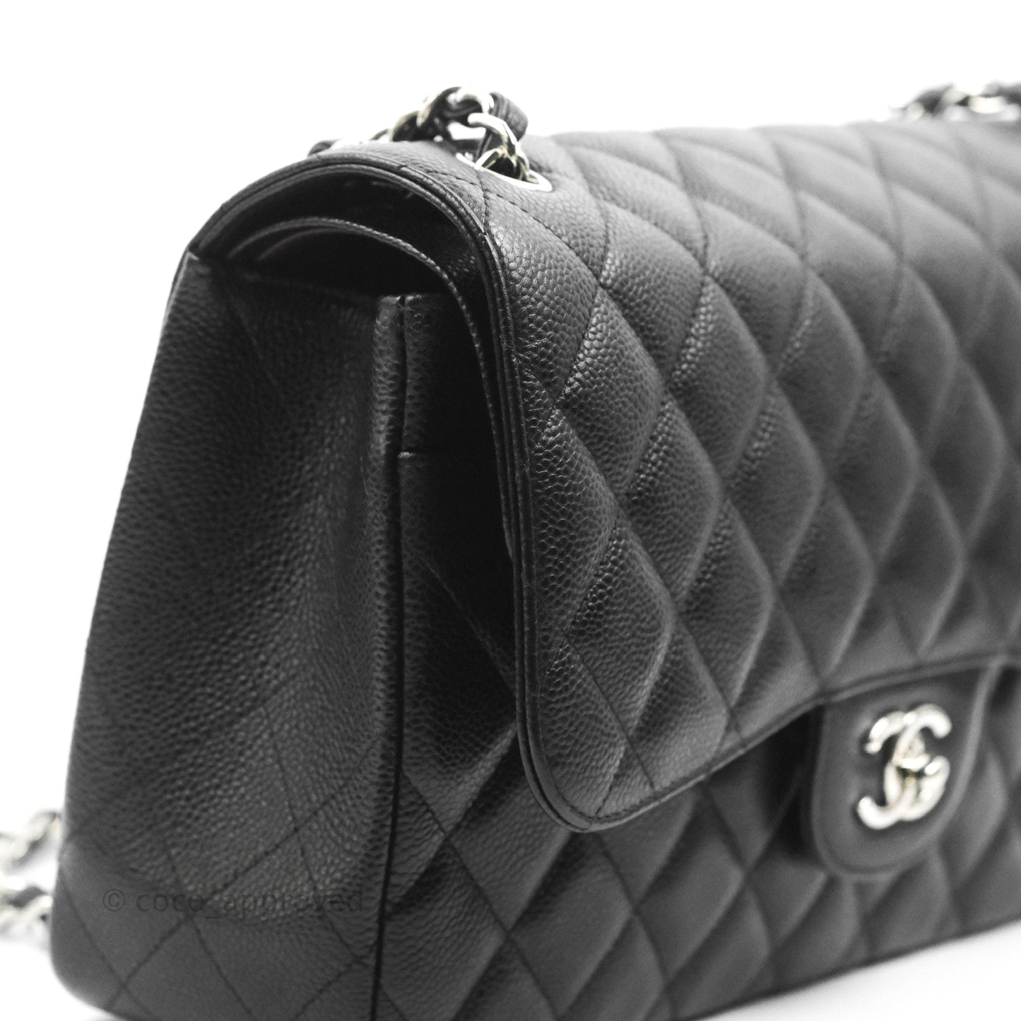 Chanel Jumbo Double Flap Black Caviar Silver Hardware⁣⁣