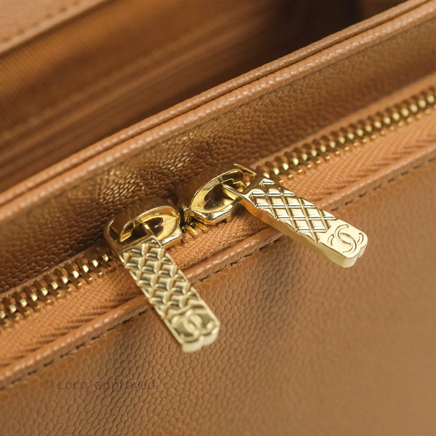 Chanel Quilted Medium Business Affinity Flap Caramel Caviar Gold Hardware 21P