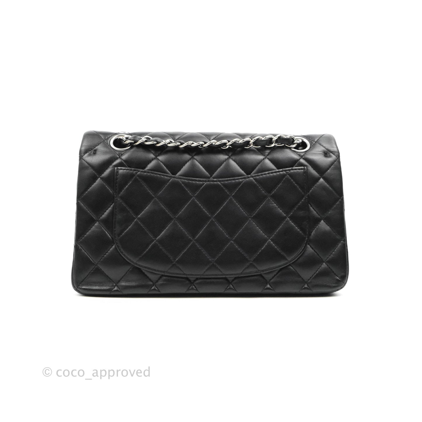 Chanel Small Classic Quilted Flap Black Lambskin Silver Hardware