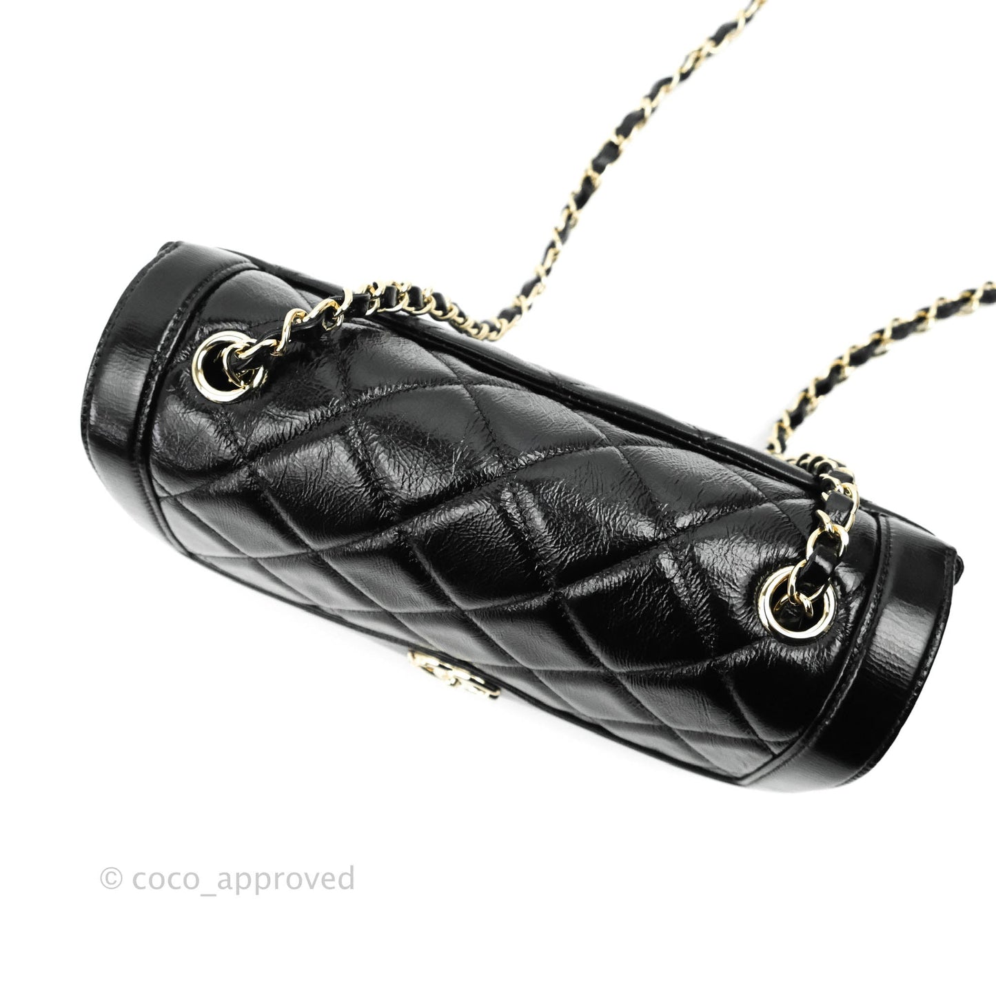 Chanel CC Flap Bag Quilted Shiny Aged Calfskin Gold Hardware