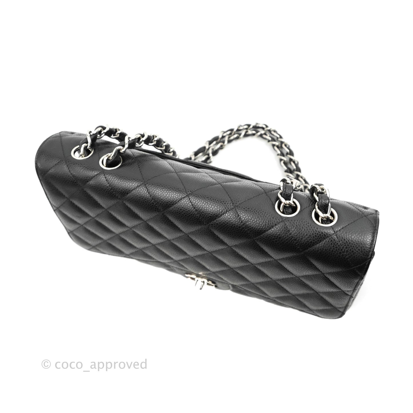 Chanel Jumbo Single Flap Black Caviar Silver Hardware