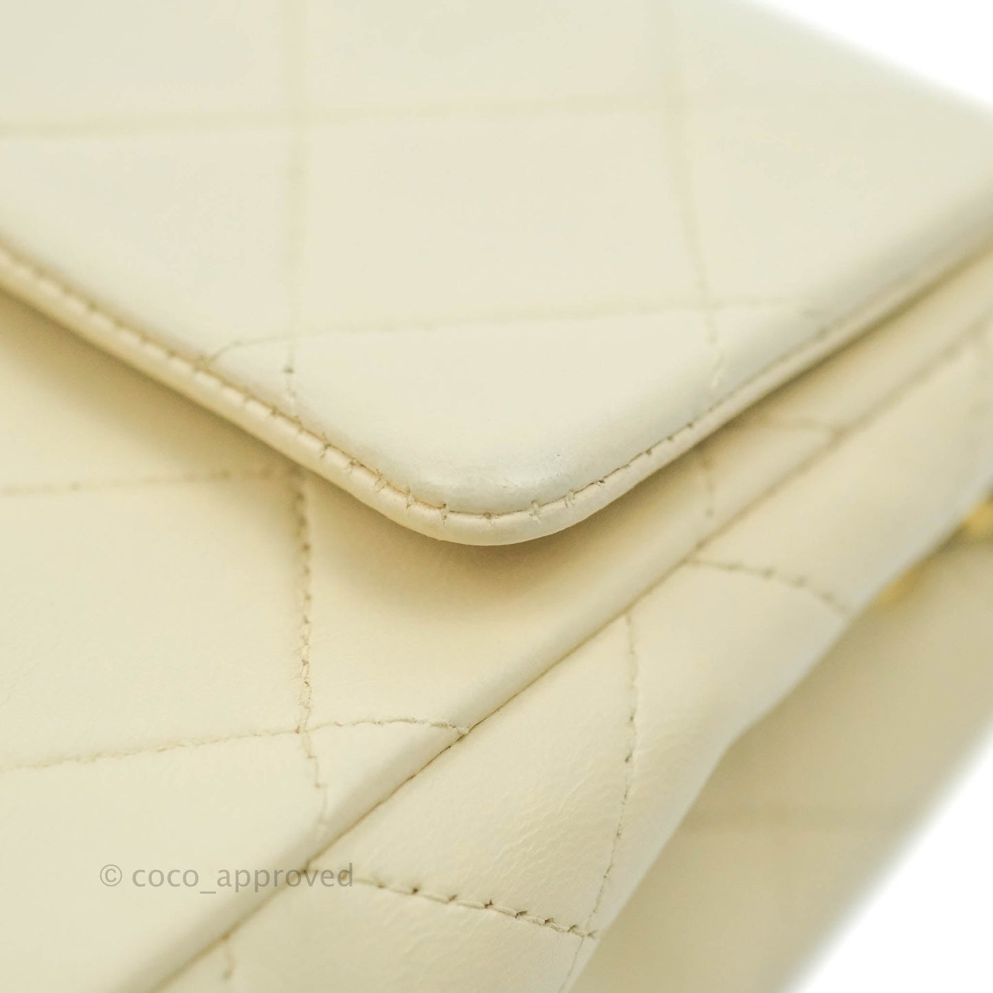 Chanel Vintage Mini Square Beige Lambskin 24K Gold Hardware