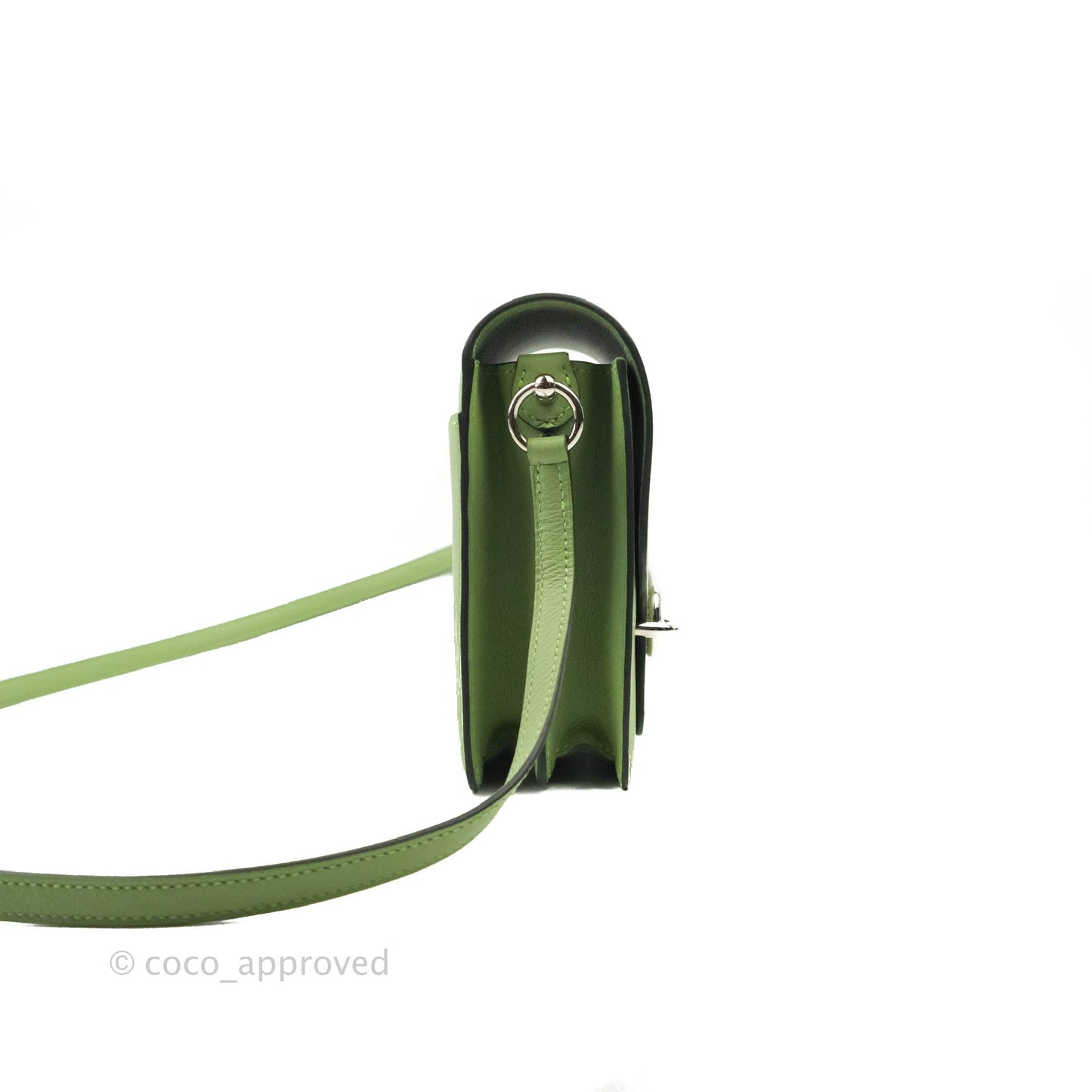Hermès Roulis Mini 18 Evercolor Vert Criquet Palladium Hardware