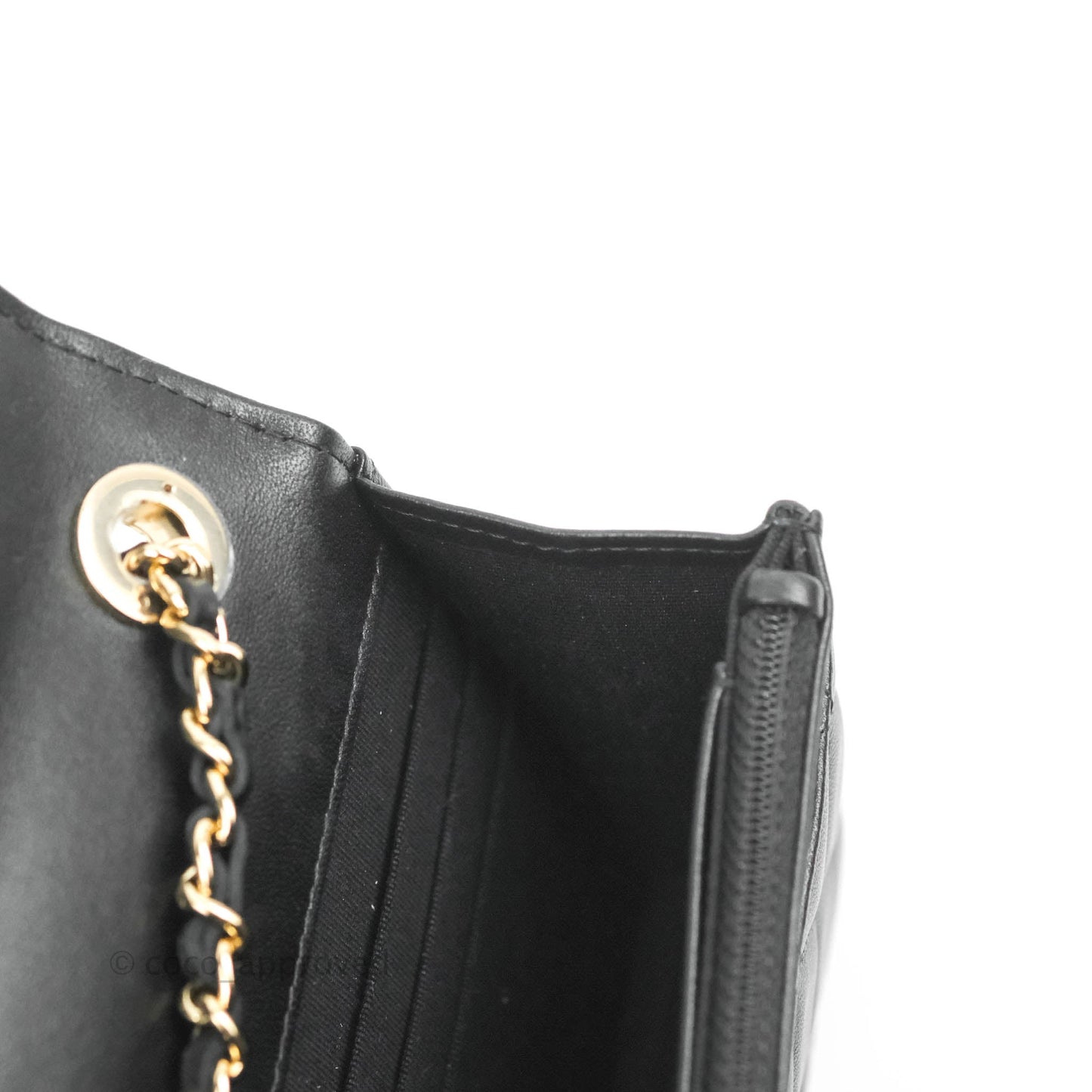 Chanel Quilted WOC Black Lambskin Gold Hardware