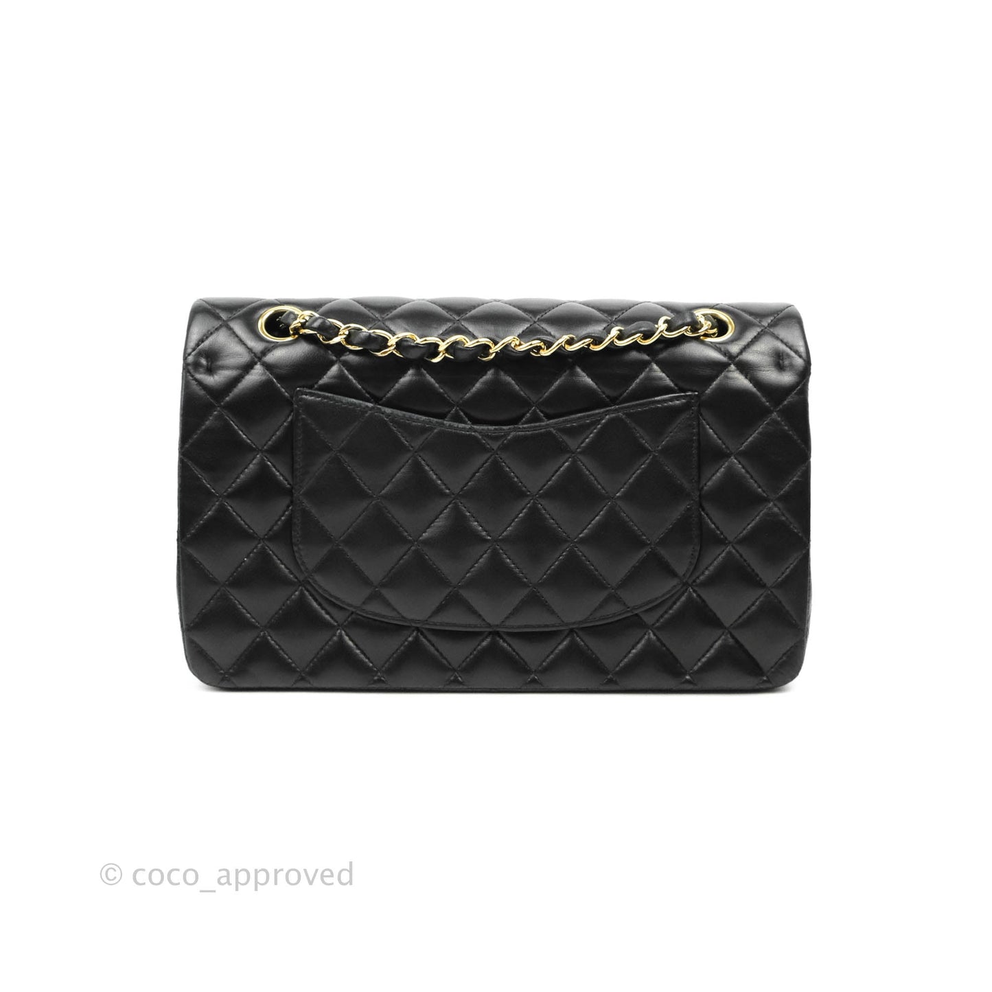 Chanel Classic M/L Flap Bag Black Lambskin Gold Hardware