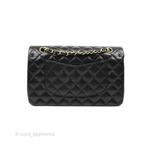 Chanel Classic M/L Flap Bag Black Lambskin Gold Hardware