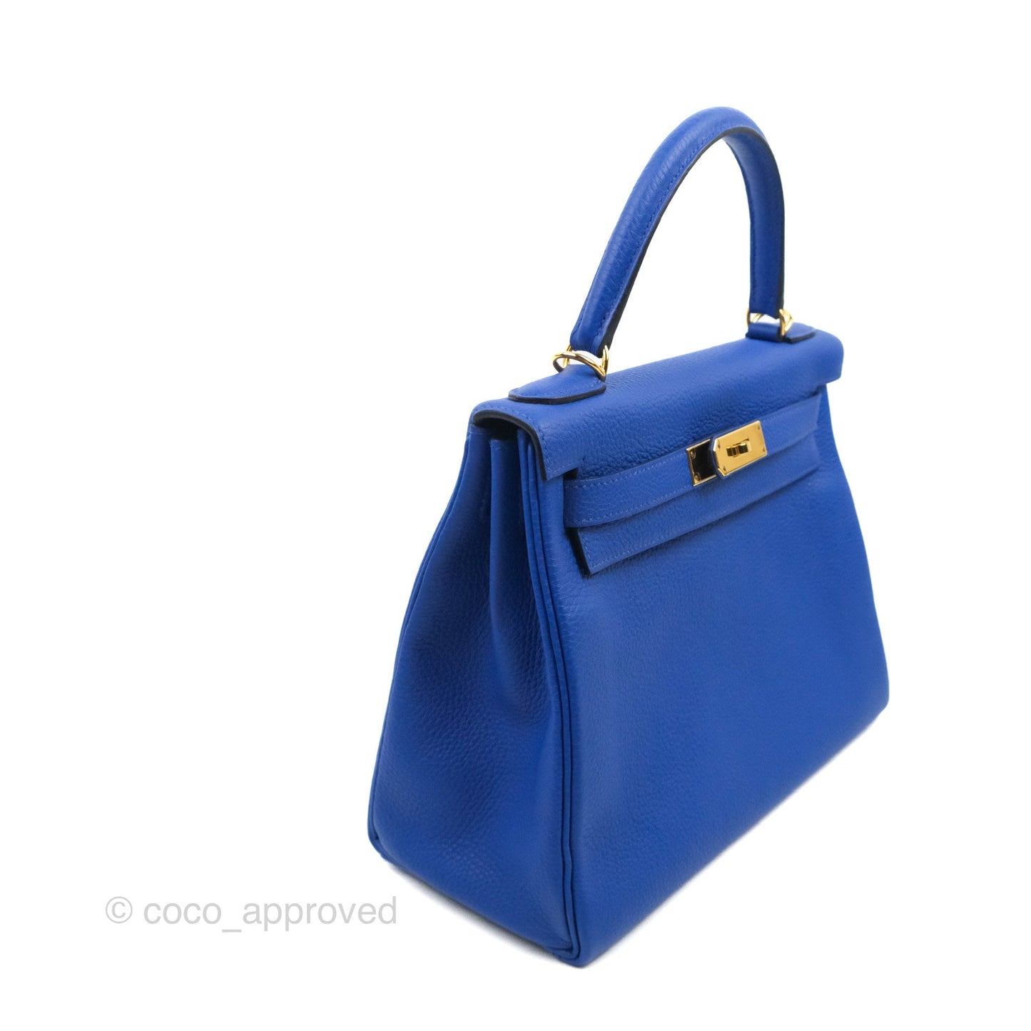 Hermès Kelly Retourne 28 Bleu Royal Togo Gold Hardware
