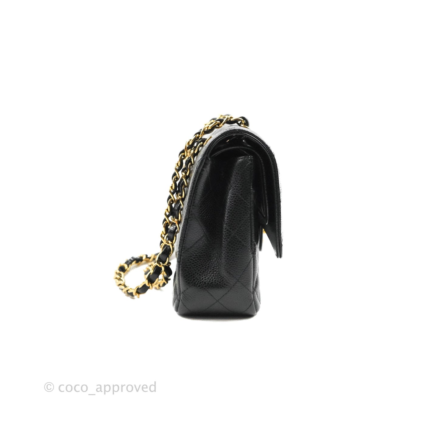 Chanel Classic M/L Medium Double Flap Black Caviar Gold Hardware