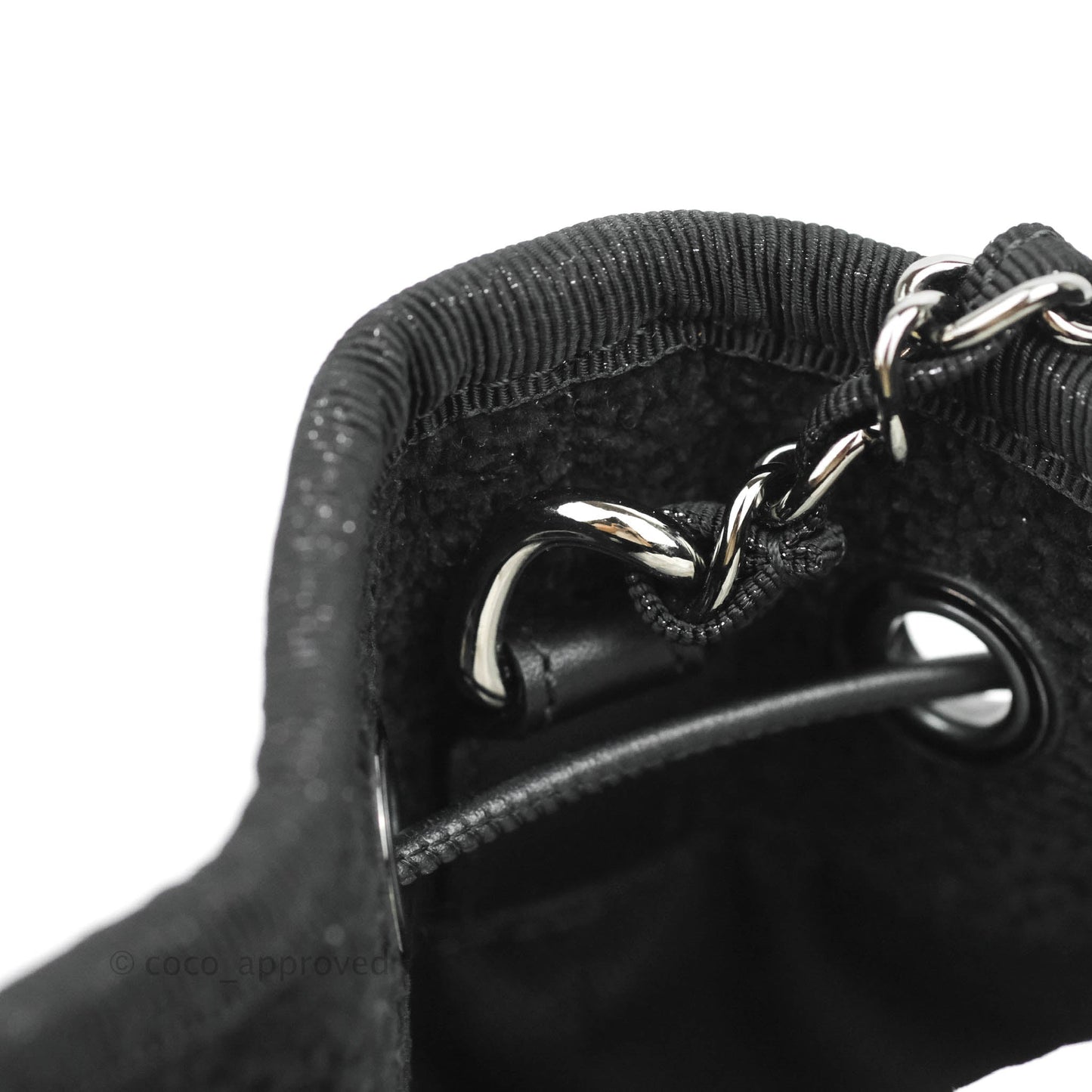 Chanel Deauville Drawstring Bag Black Glitter Lurex