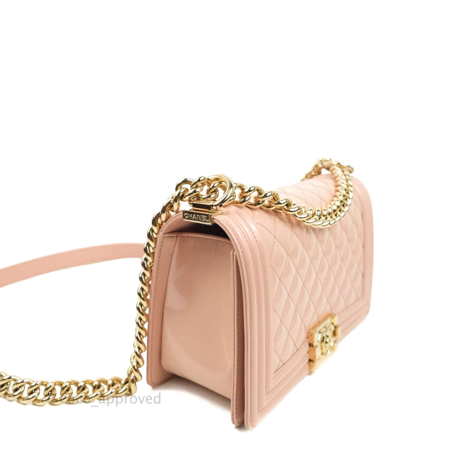 Chanel Quilted Medium Boy Iridescent Pink Shiny Calfskin Gold Hardware