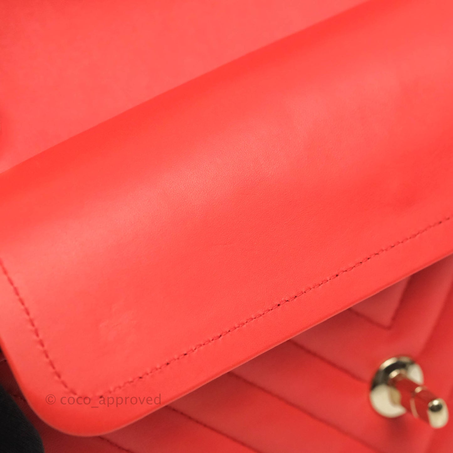Chanel Classic M/L Medium Double Flap Brick Red Lambskin Gold Hardware