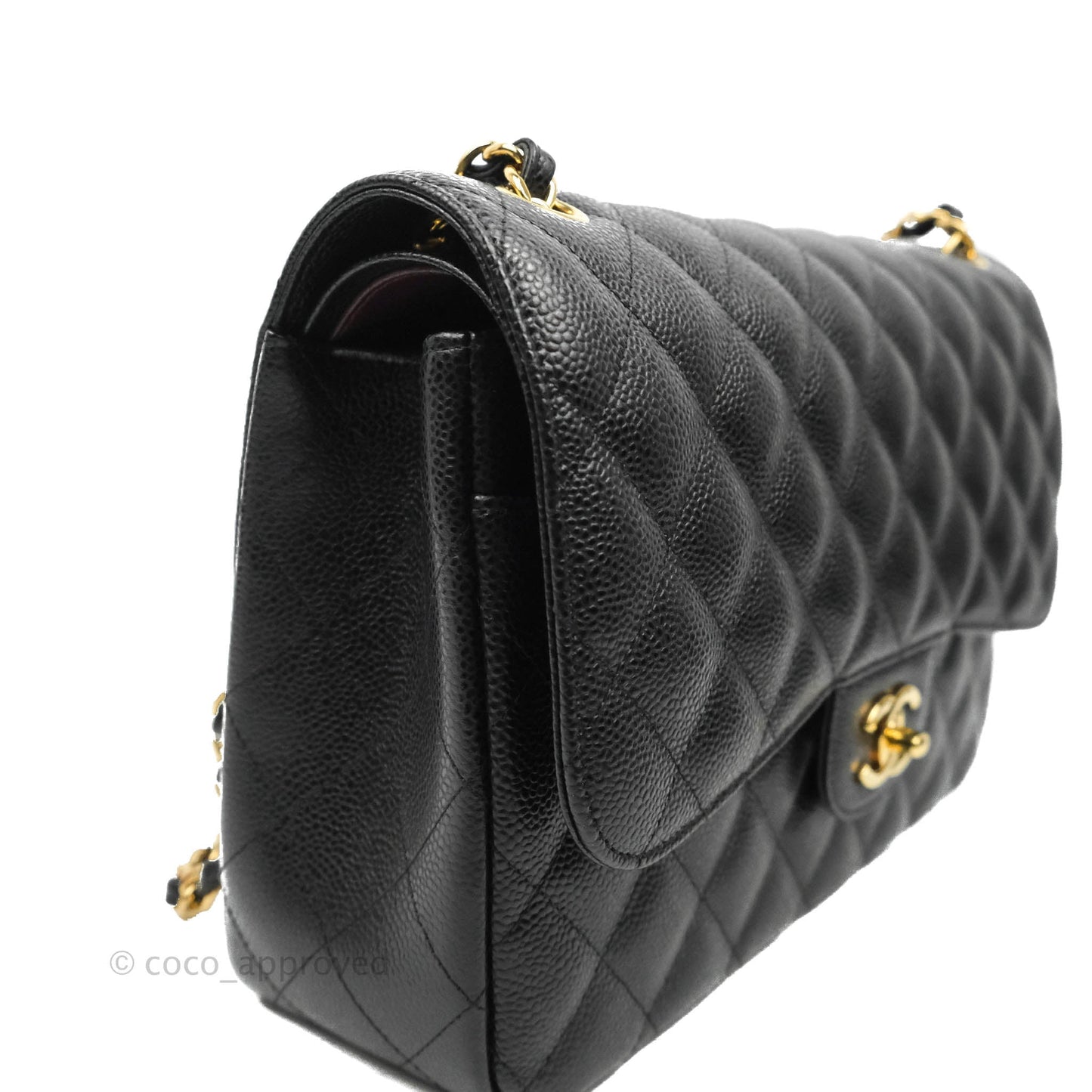 Chanel Jumbo Double Flap Black Caviar Gold Hardware⁣⁣