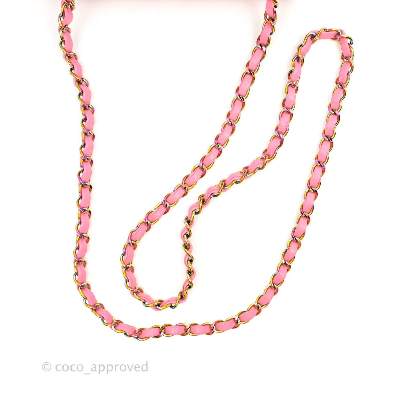 Chanel Mini Rectangular Pink Lambskin Rainbow Hardware