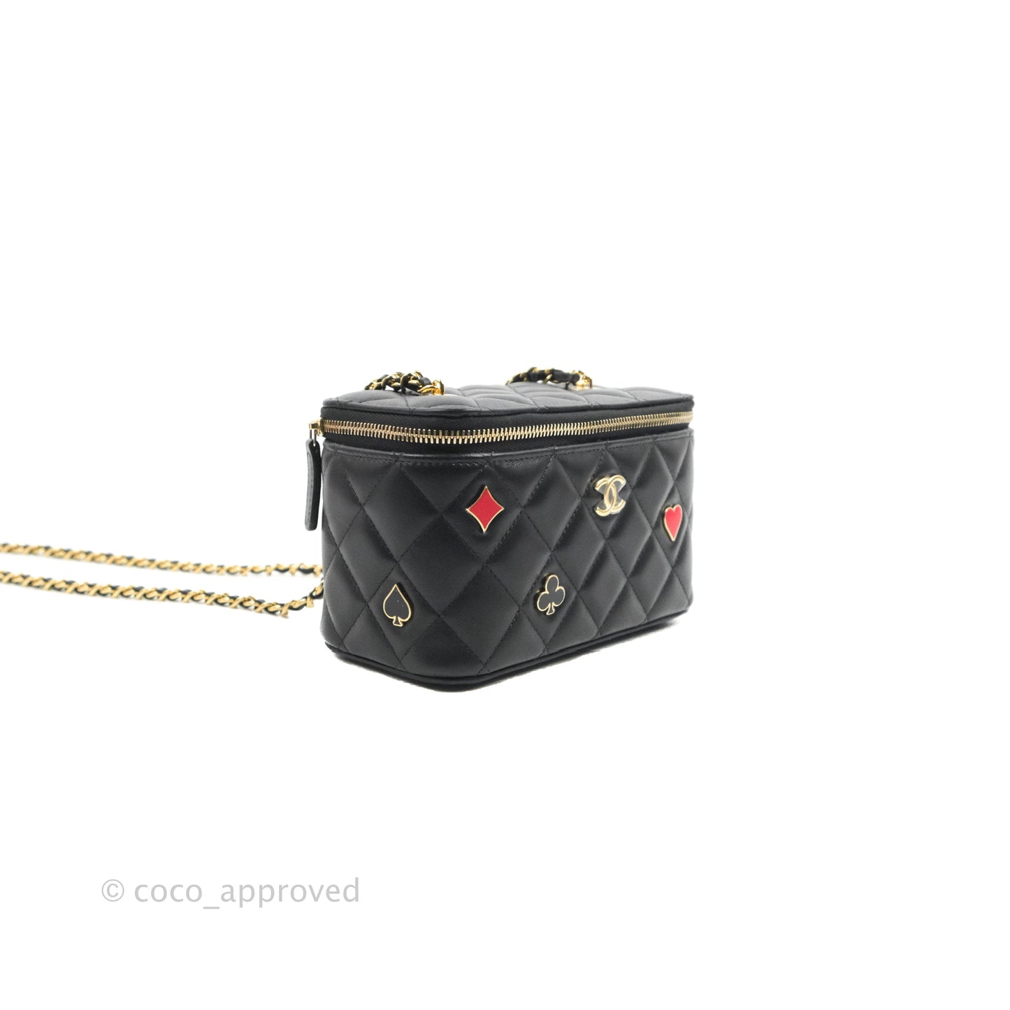 Chanel Vanity with Chain Black Lambskin Gold Hardware 23C