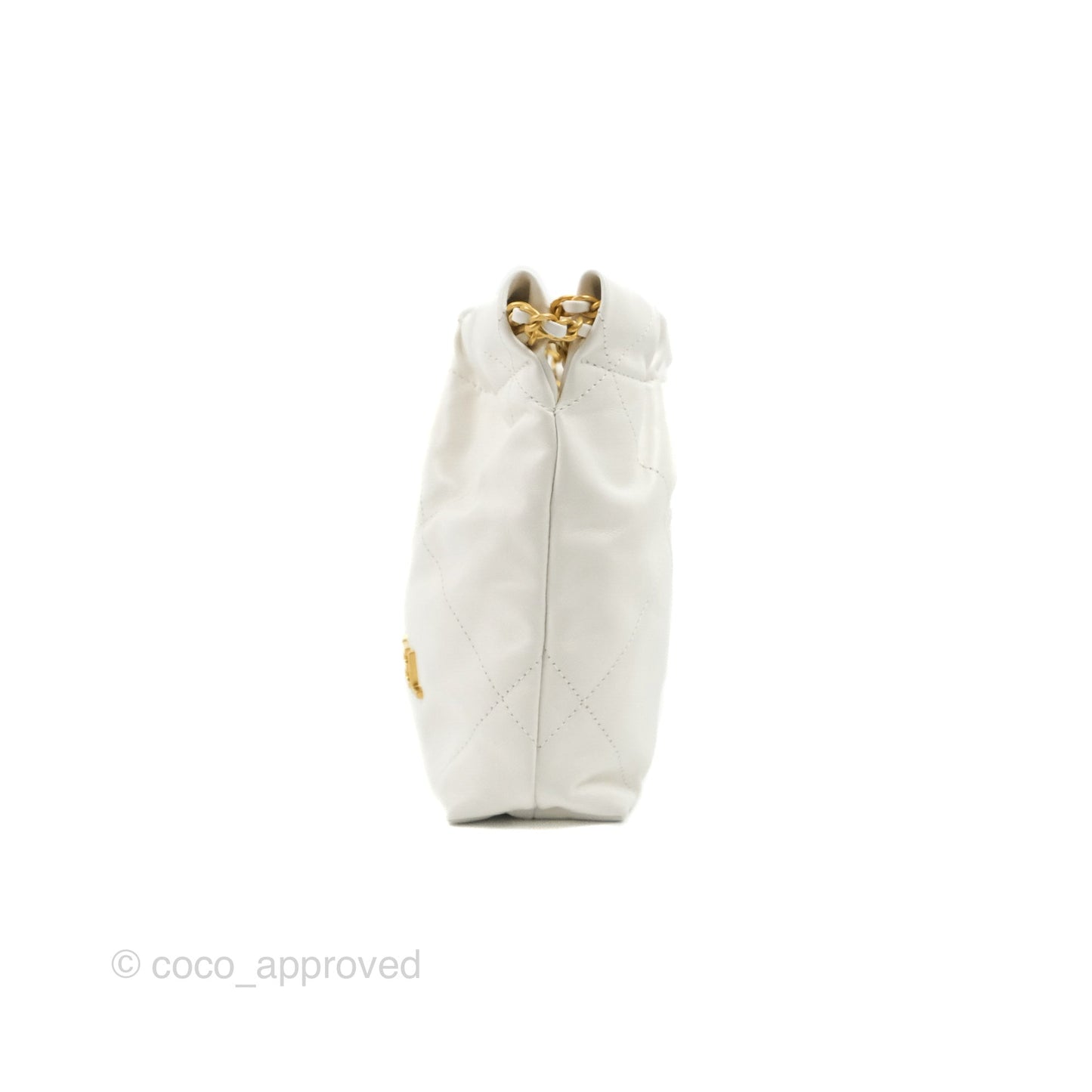 Chanel 22 Mini Bag White Crumpled Calfskin