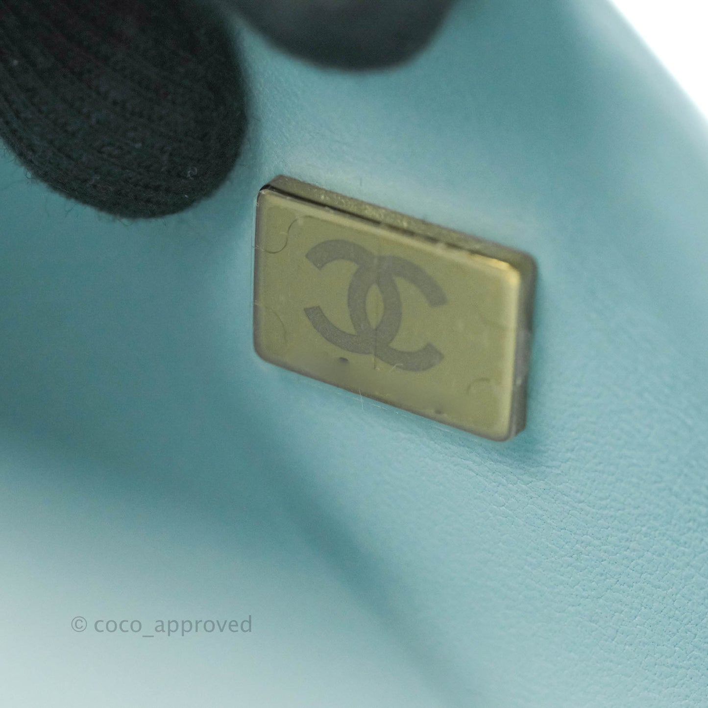 Chanel Small Classic Quilted Flap Light Blue Caviar Gold Hardware
