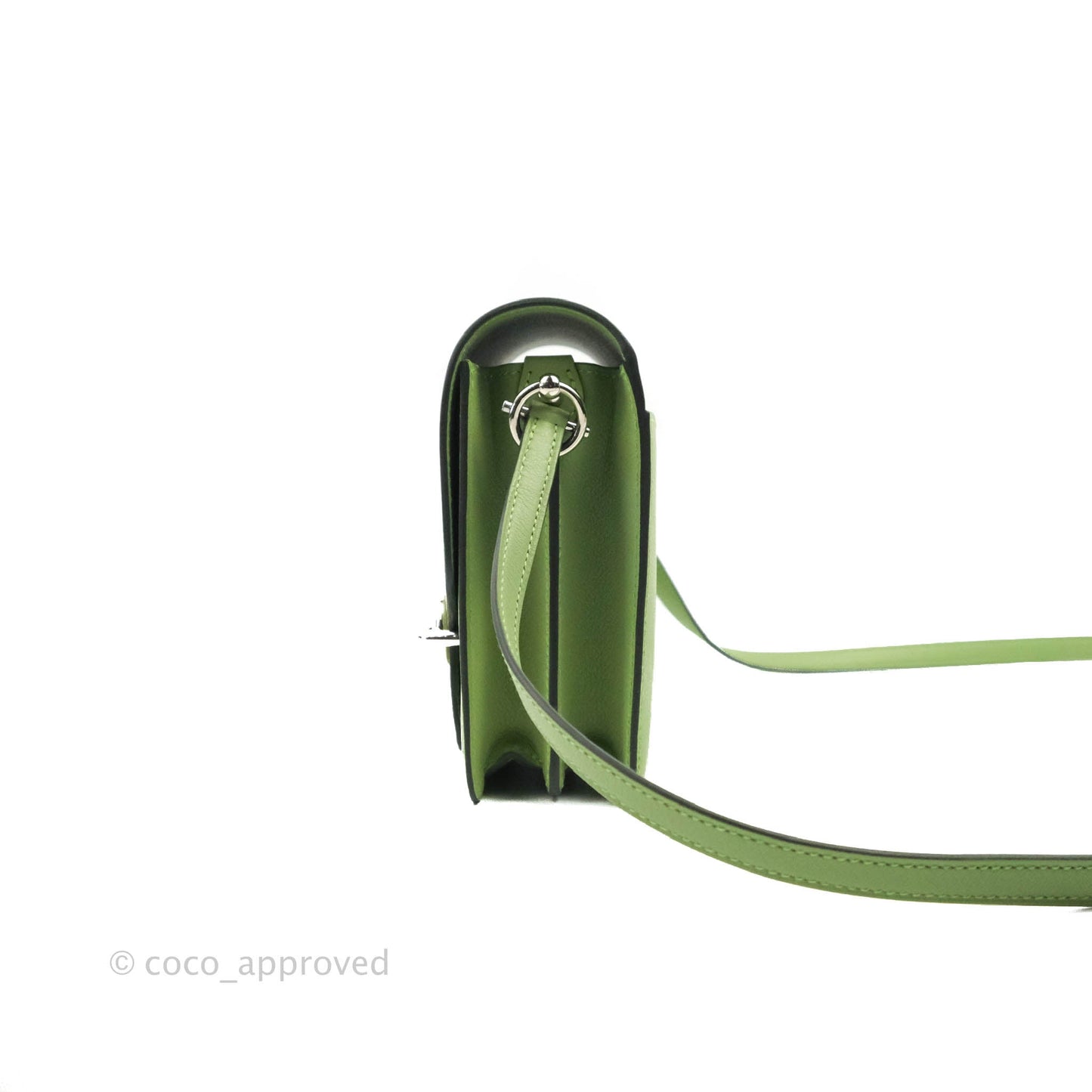 Hermès Roulis Mini 18 Evercolor Vert Criquet Palladium Hardware