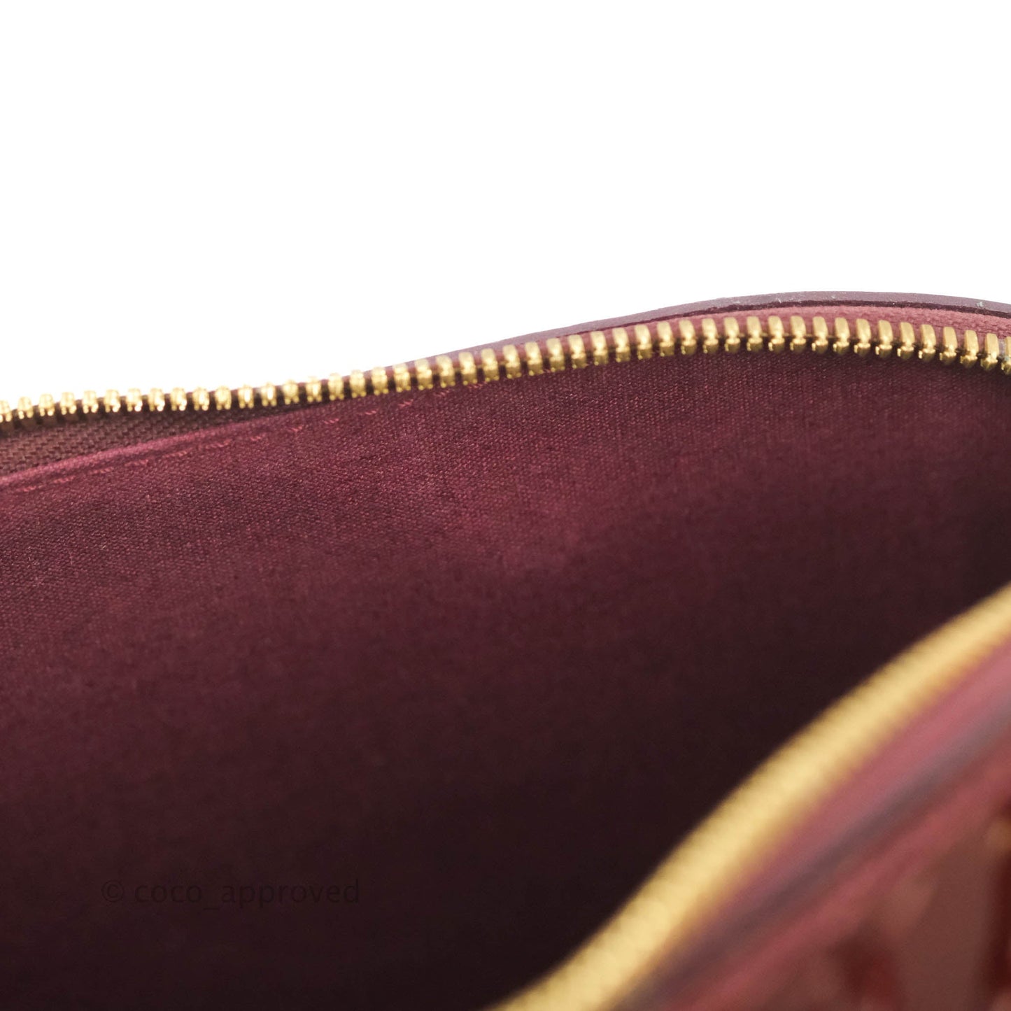 Louis Vuitton Alma PM Burgundy Patent Gold Hardware