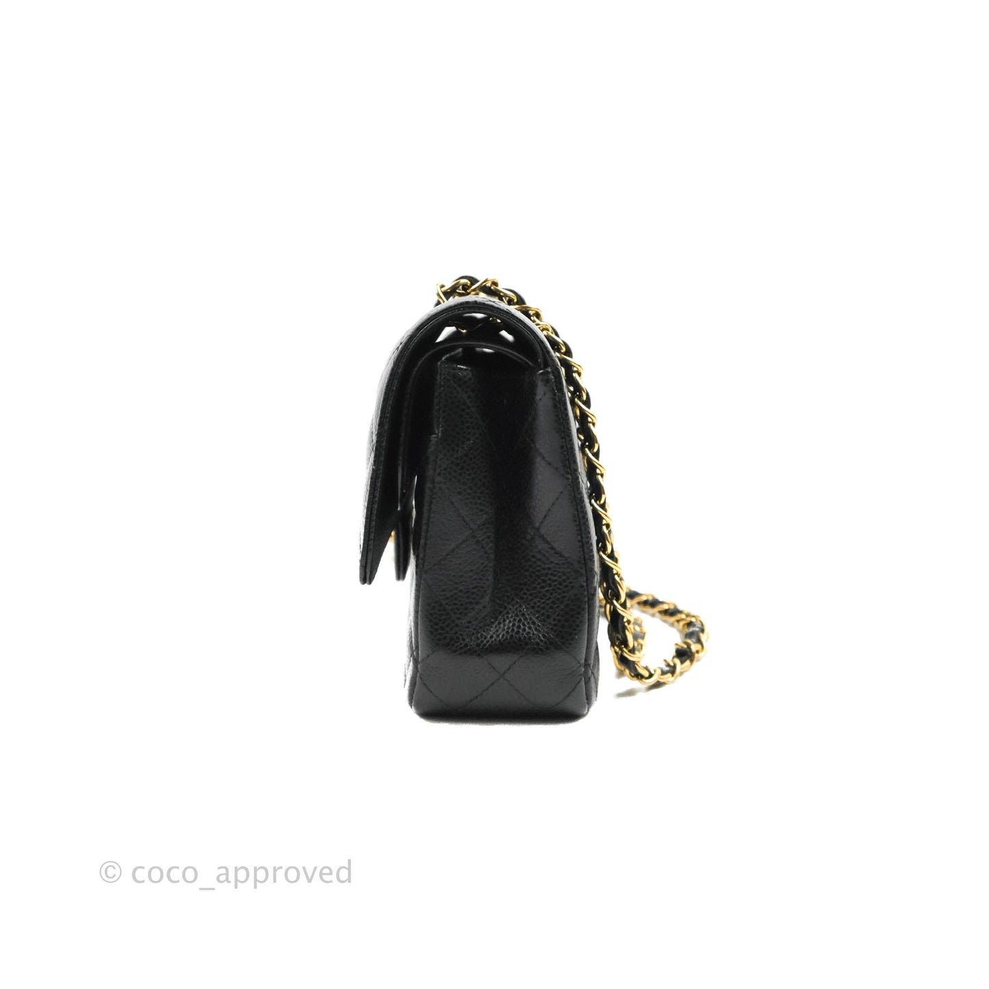 Chanel Classic M/L Medium Double Flap Black Caviar Gold Hardware