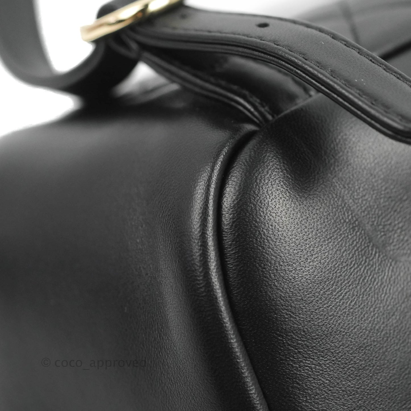 Chanel Quilted Small Duma Drawstring Backpack Black Lambskin 22A