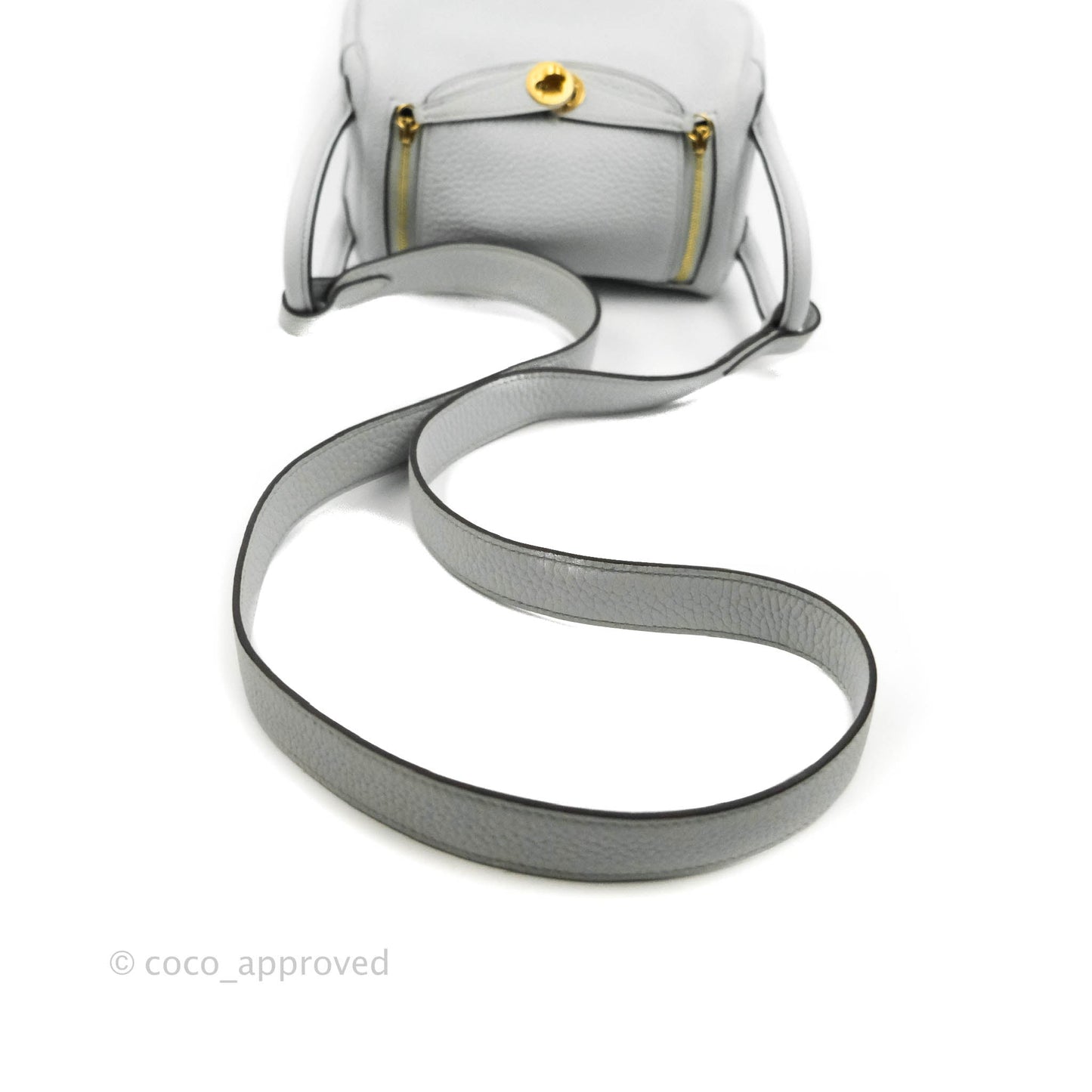 Hermès Mini Lindy 20 Blue Pale Clemence Gold Hardware