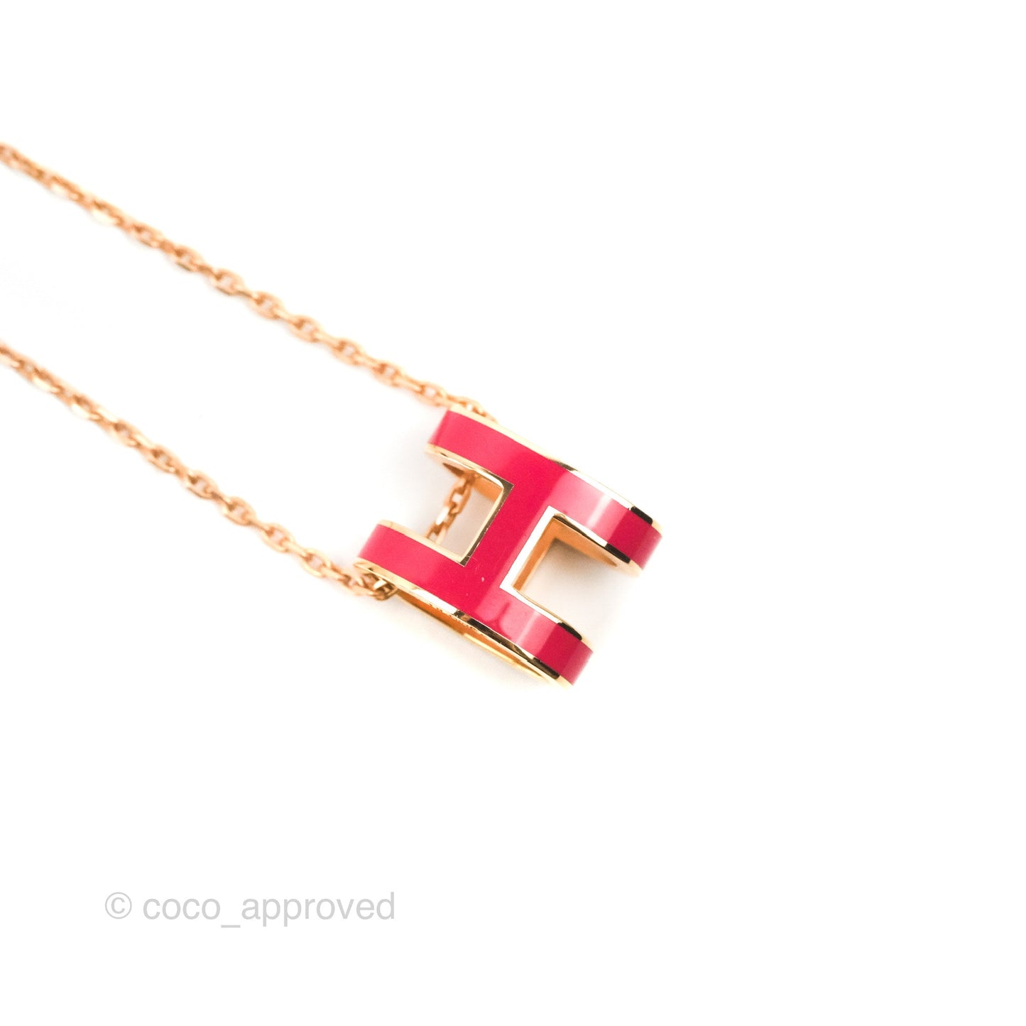 Hermès Pop H Pendant Necklace Pink Gold Hardware