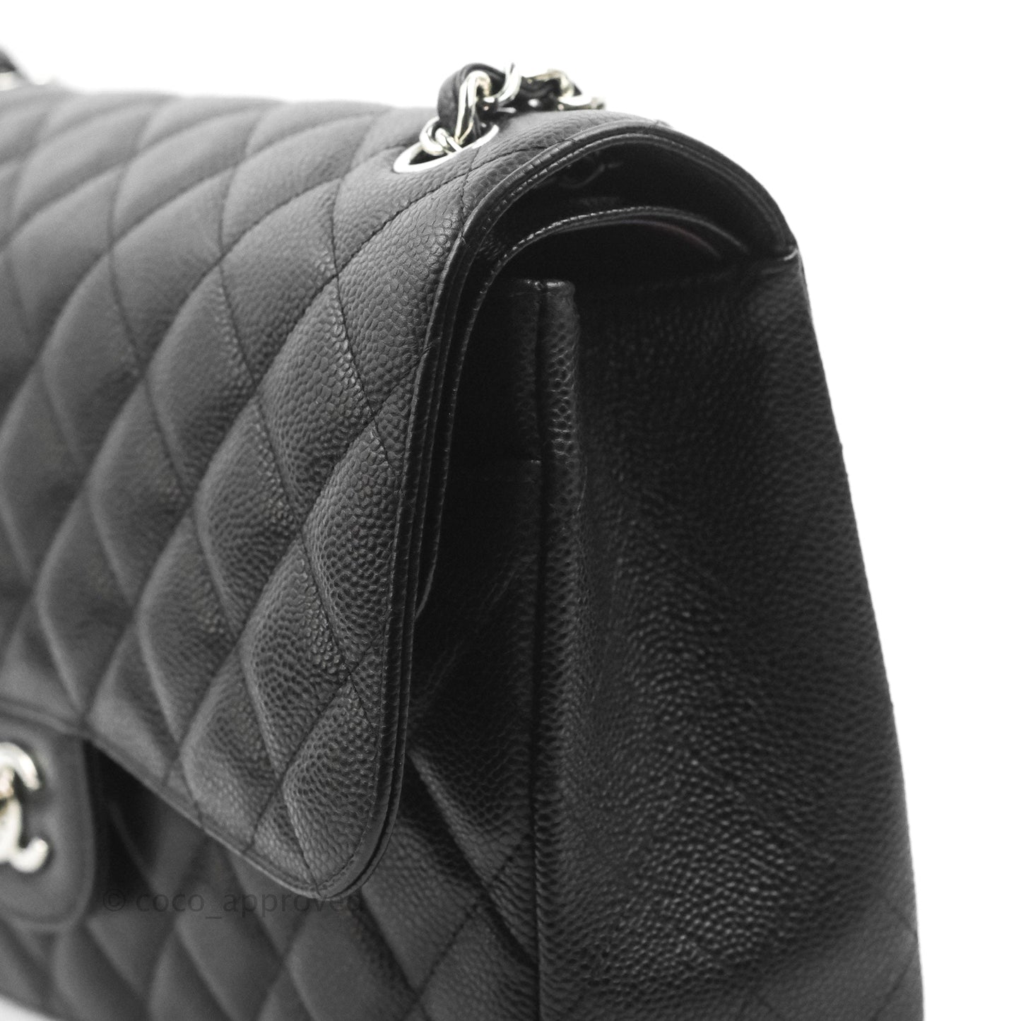 Chanel Jumbo Double Flap Black Caviar Silver Hardware⁣⁣