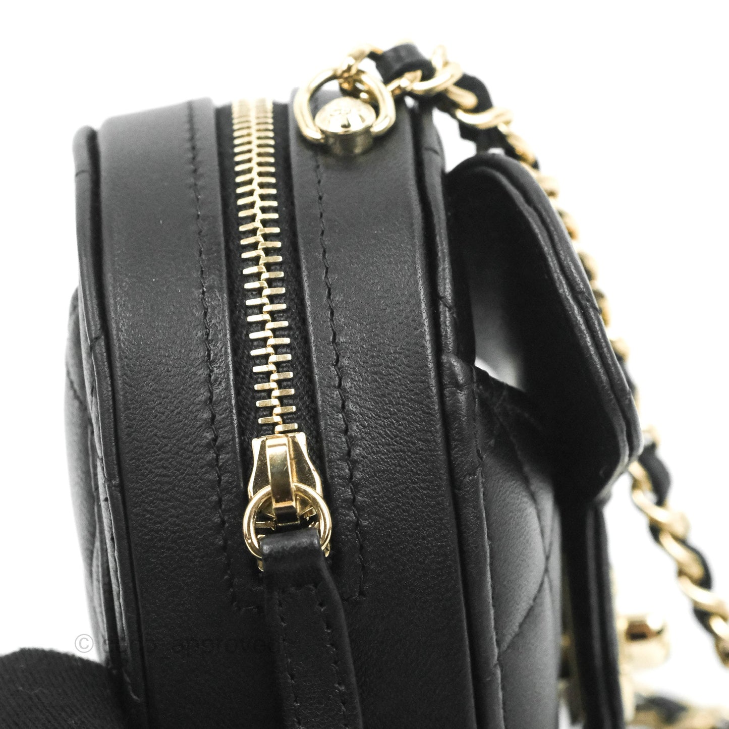 Chanel Small Heart Bag Black Lambskin Gold Hardware 22S