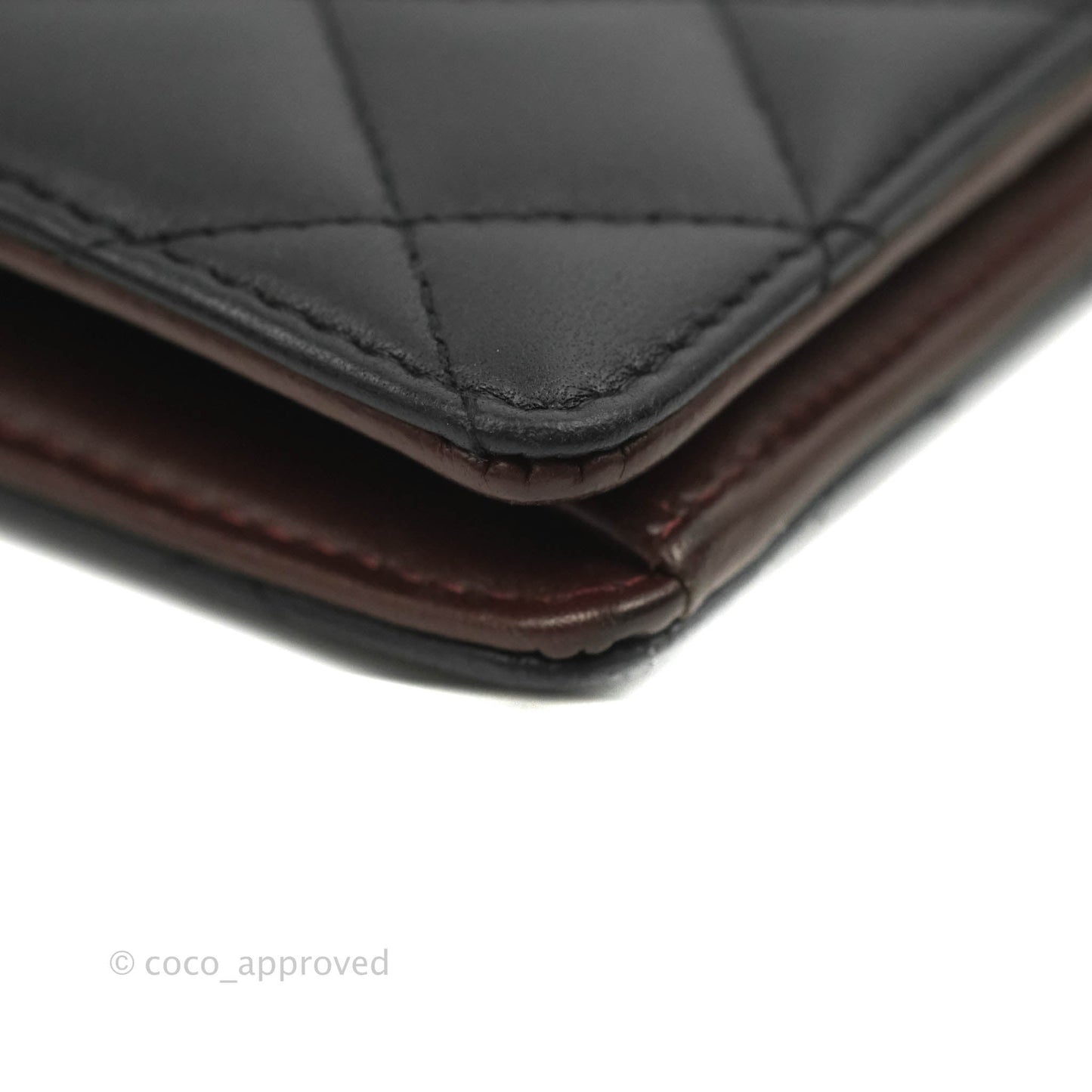 Chanel Quilted Flap Long Wallet Black Lambskin Silver Hardware