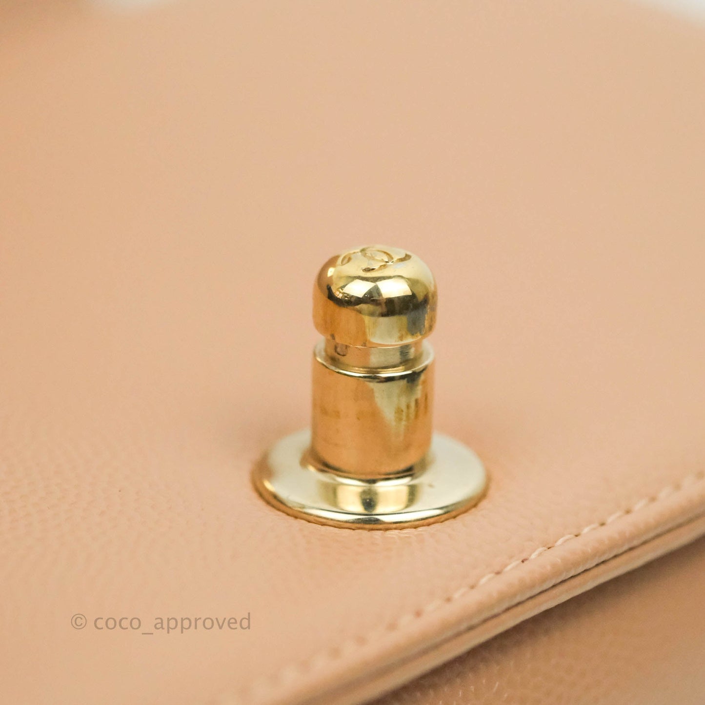 Chanel Small Chevron Boy Dark Beige Caviar Gold Hardware